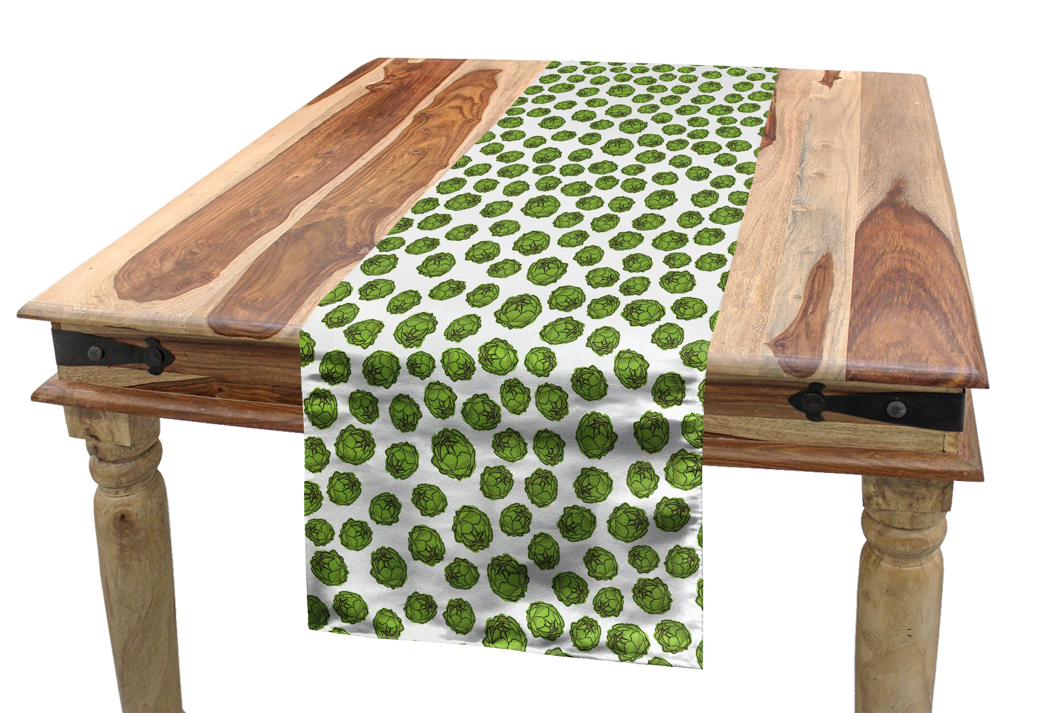 Rechteckiger Tischläufer Artischocken Grün und Esszimmer Tischläufer, frische Dekorativer Abakuhaus Weiß Küche