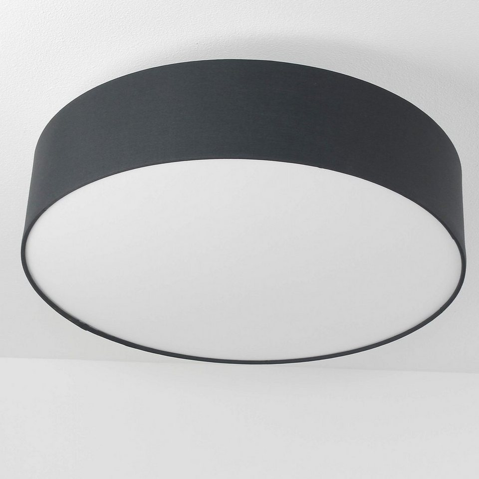 Leuchtmittel, Deckenlampe rund Schwarz Modern Deckenleuchte E27 T1, 50 cm Stoff Licht-Erlebnisse ohne Ø