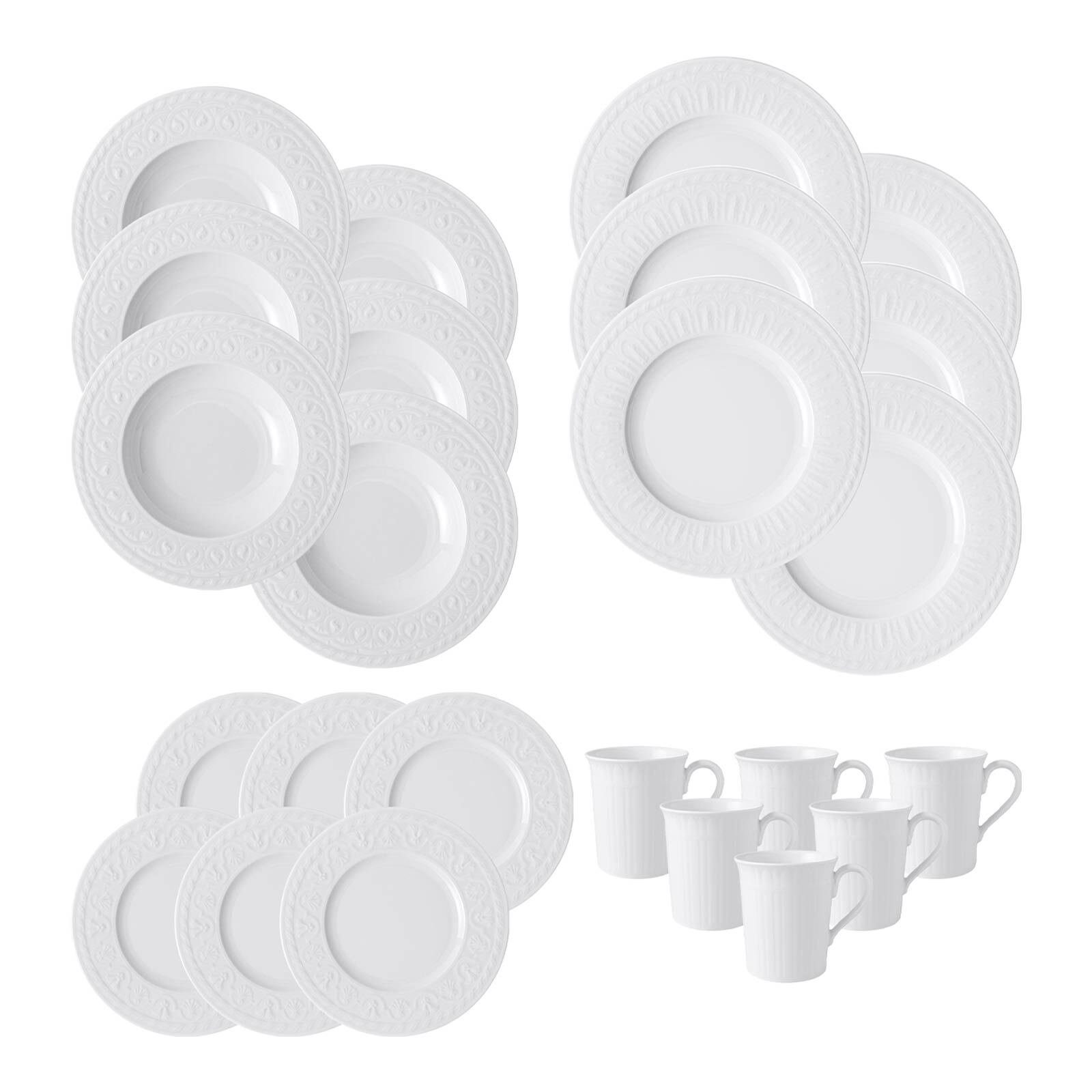 Villeroy & Boch Kombiservice Cellini Geschirr-Set 24er Set (24-tlg), Porzellan