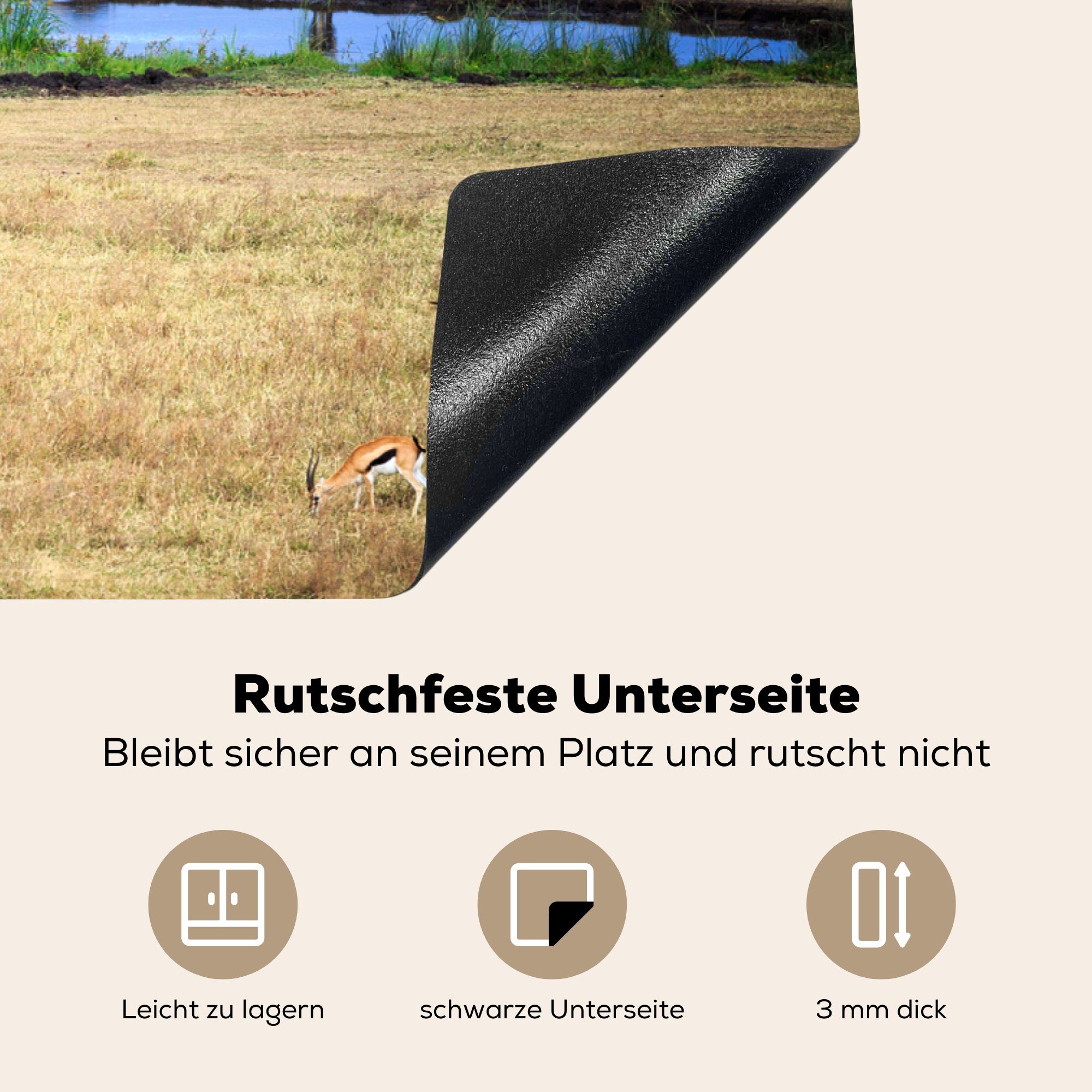 Schutz Wild, Ceranfeldabdeckung Vinyl, - (1 MuchoWow 81x52 tlg), Tiere cm, die Safari Herdblende-/Abdeckplatte Induktionskochfeld für - küche,