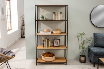 riess-ambiente Bücherregal SLIM LINE 150cm natur / schwarz, Einzelartikel 1-tlg., Wohnzimmer · Holzwerkstoff · Metall · mit Ablage · Industrial