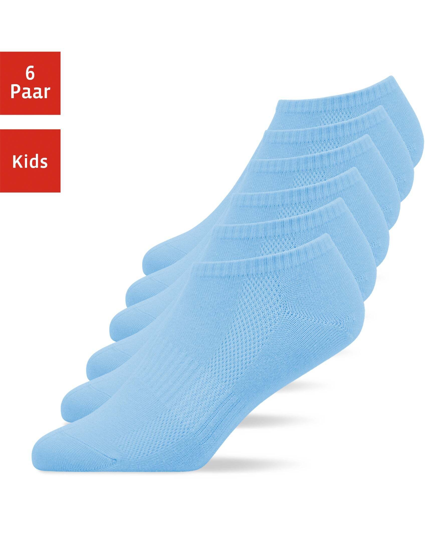 SNOCKS Носки для кроссовок Носки для кроссовок für Kinder (6-Paar) aus Bio-Baumwolle und ohne Verrutschen