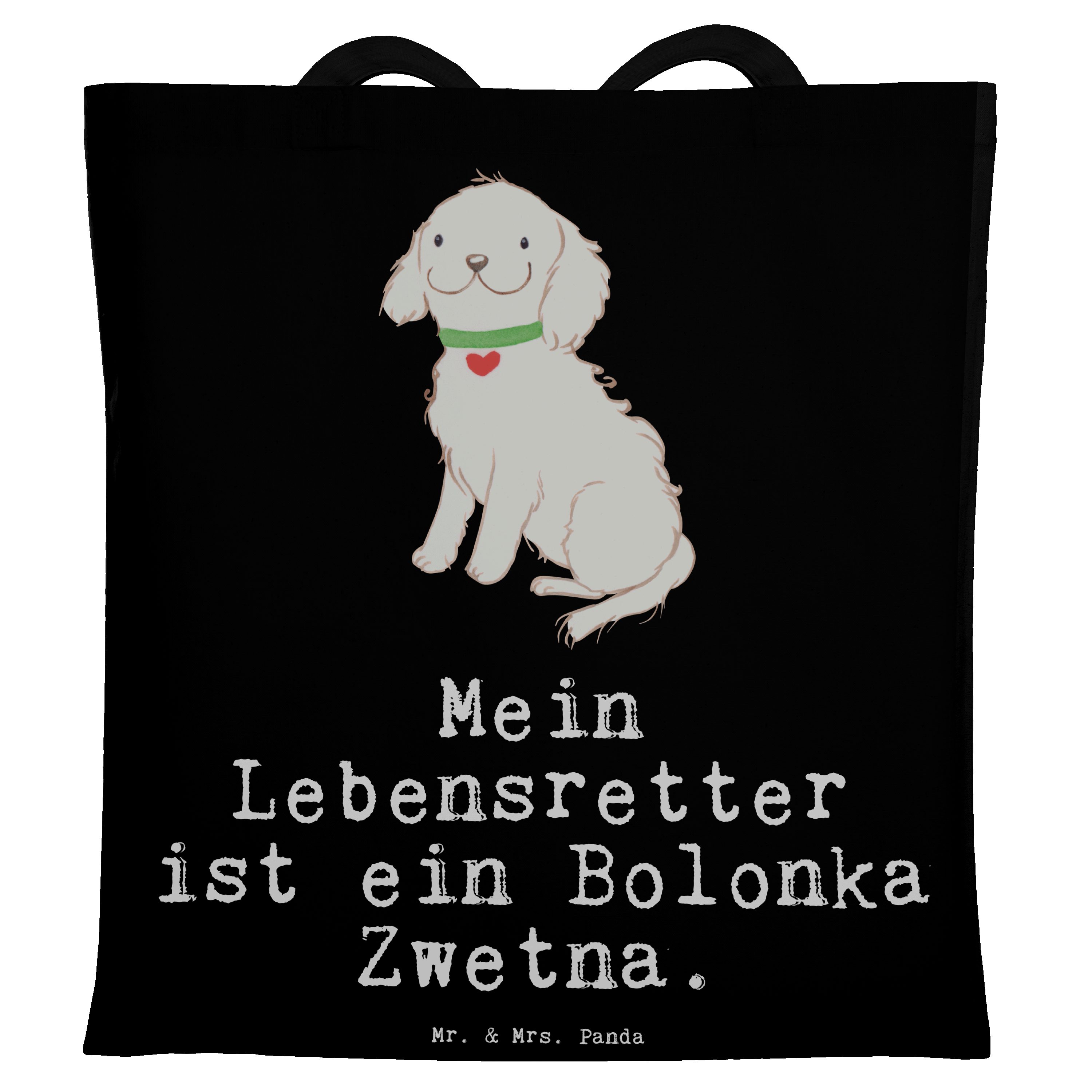Mr. & Mrs. Panda Tragetasche Bolonka Zwetna Lebensretter - Schwarz - Geschenk, Tsvetnaya Bolonka, (1-tlg) | Canvas-Taschen