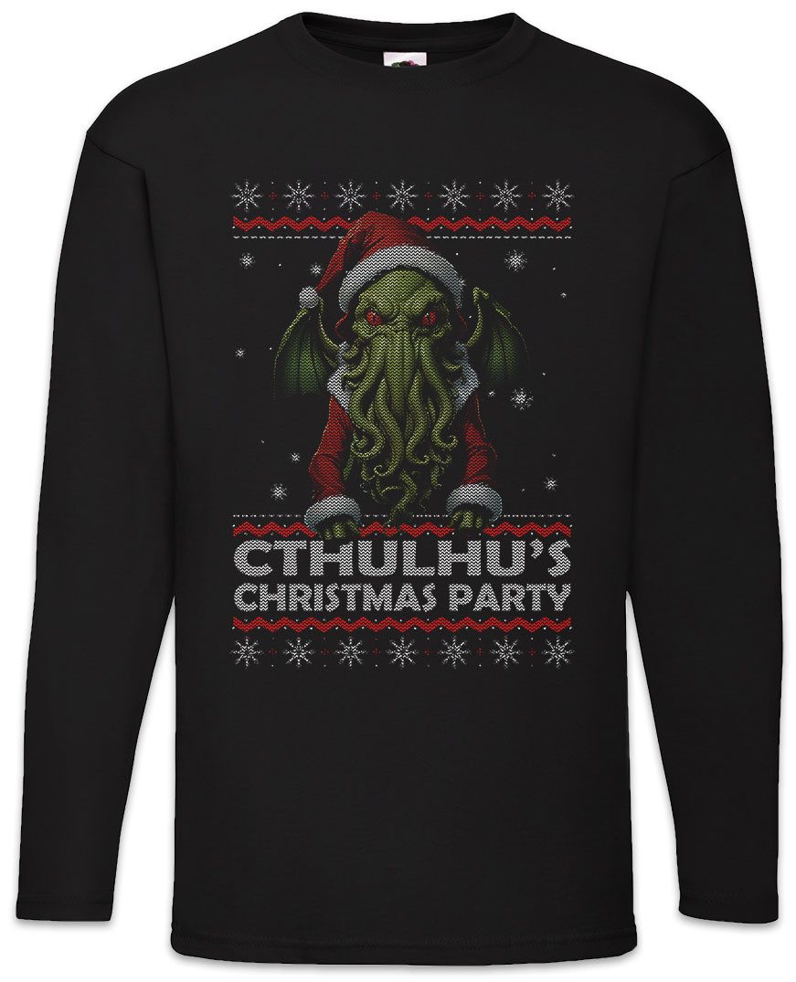 Langarmshirt Cthulhu Christmas Party Langarm T-Shirt Santa X-Mas Horror Lovecraft