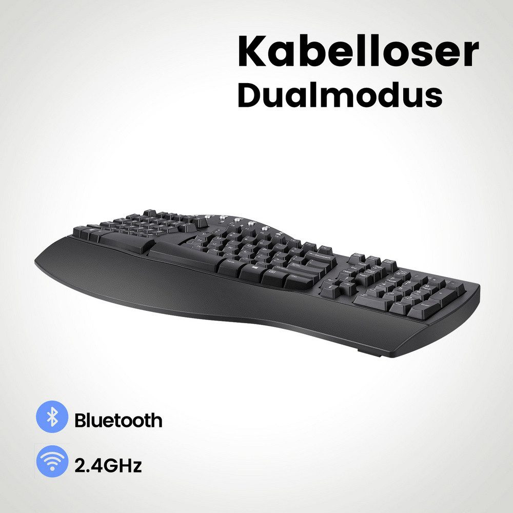 Perixx Perixx PERIBOARD-612BDE Bluetooth® Tastatur Deutsch, QWERTZ Schwarz Er Tastatur