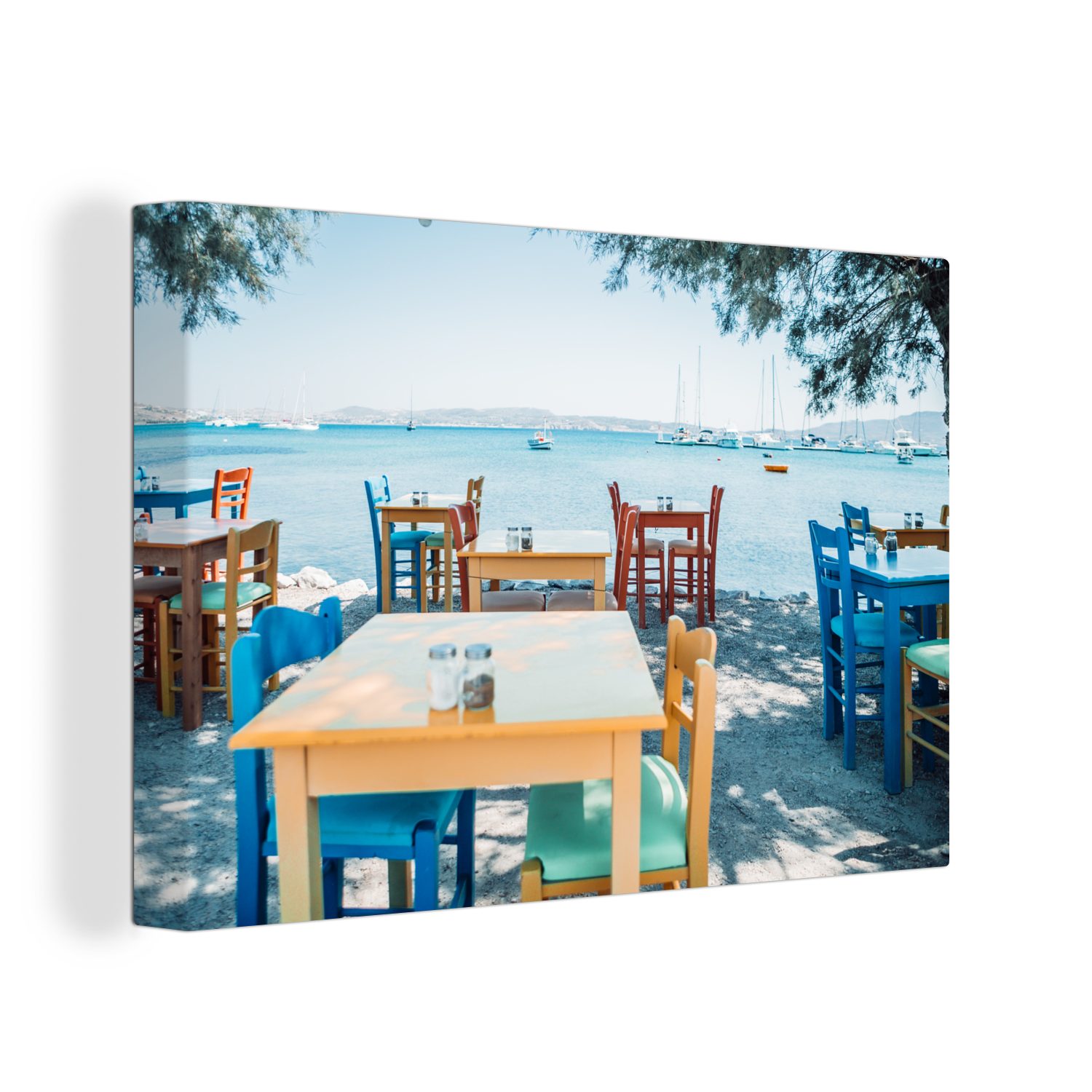 OneMillionCanvasses® Leinwandbild Terrasse - Kreta - Griechenland, Fotodruc günstig online kaufen