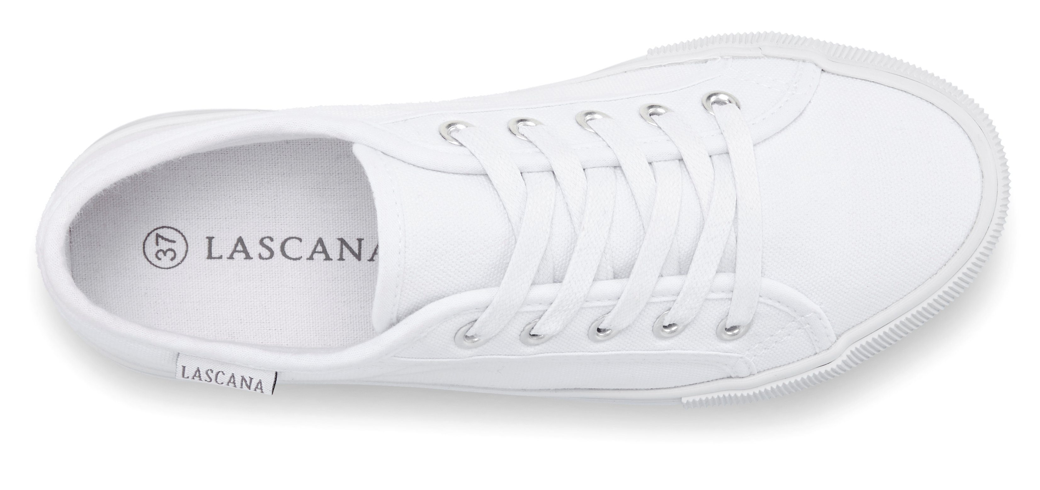 LASCANA Sneaker Schnürhalbschuh, Freizeitschuh aus Textil mit Plateausohle