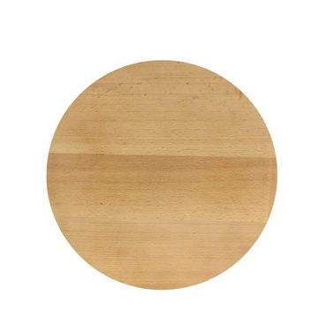 BRIZOLL Kochbesteck-Set Ø28cm Servierplatte aus natürlichem Holz (mit 3 geteilten Fächern), Board