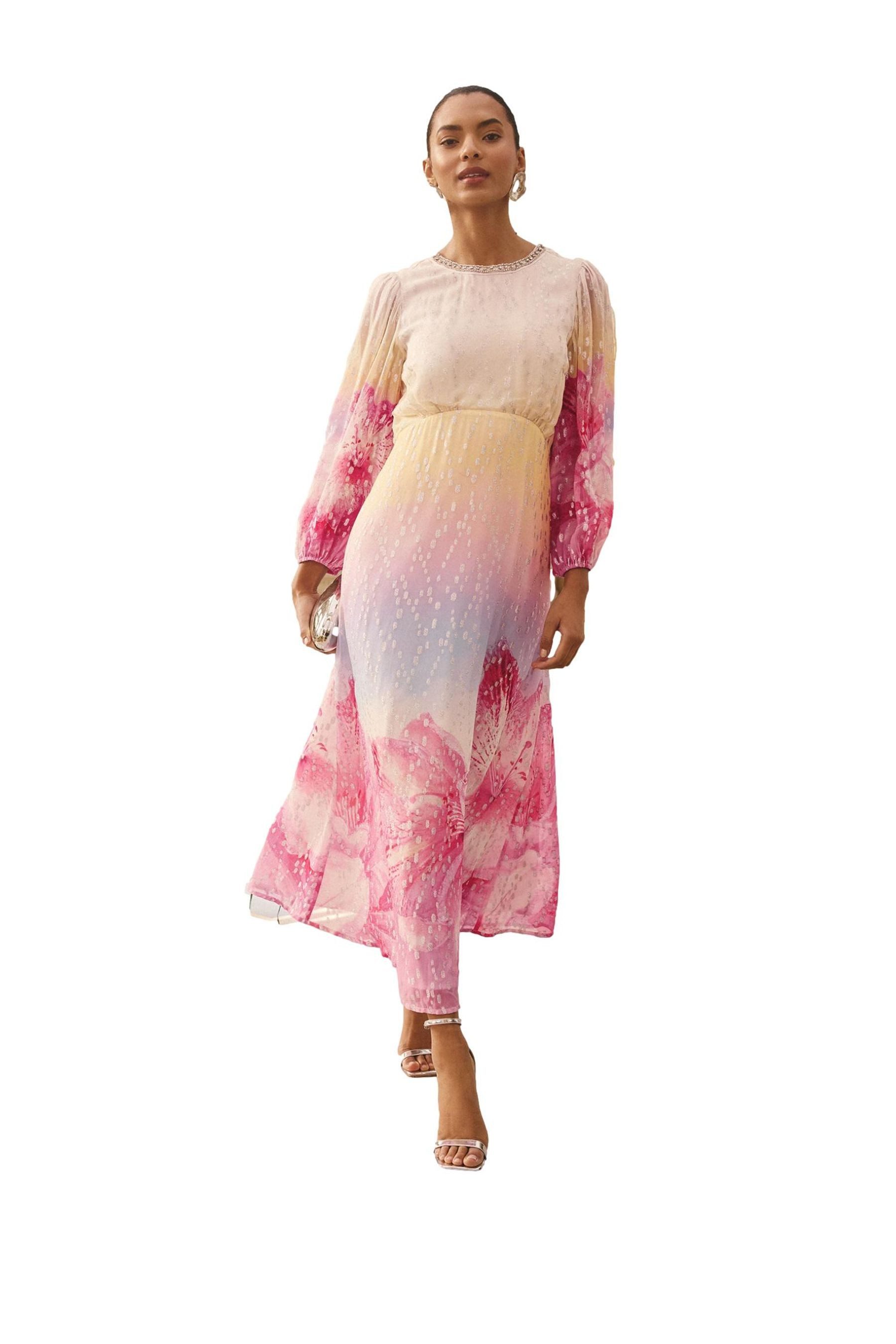 Love & Roses Midikleid Love & Roses verziertes Midikleid, Regular (1-tlg)