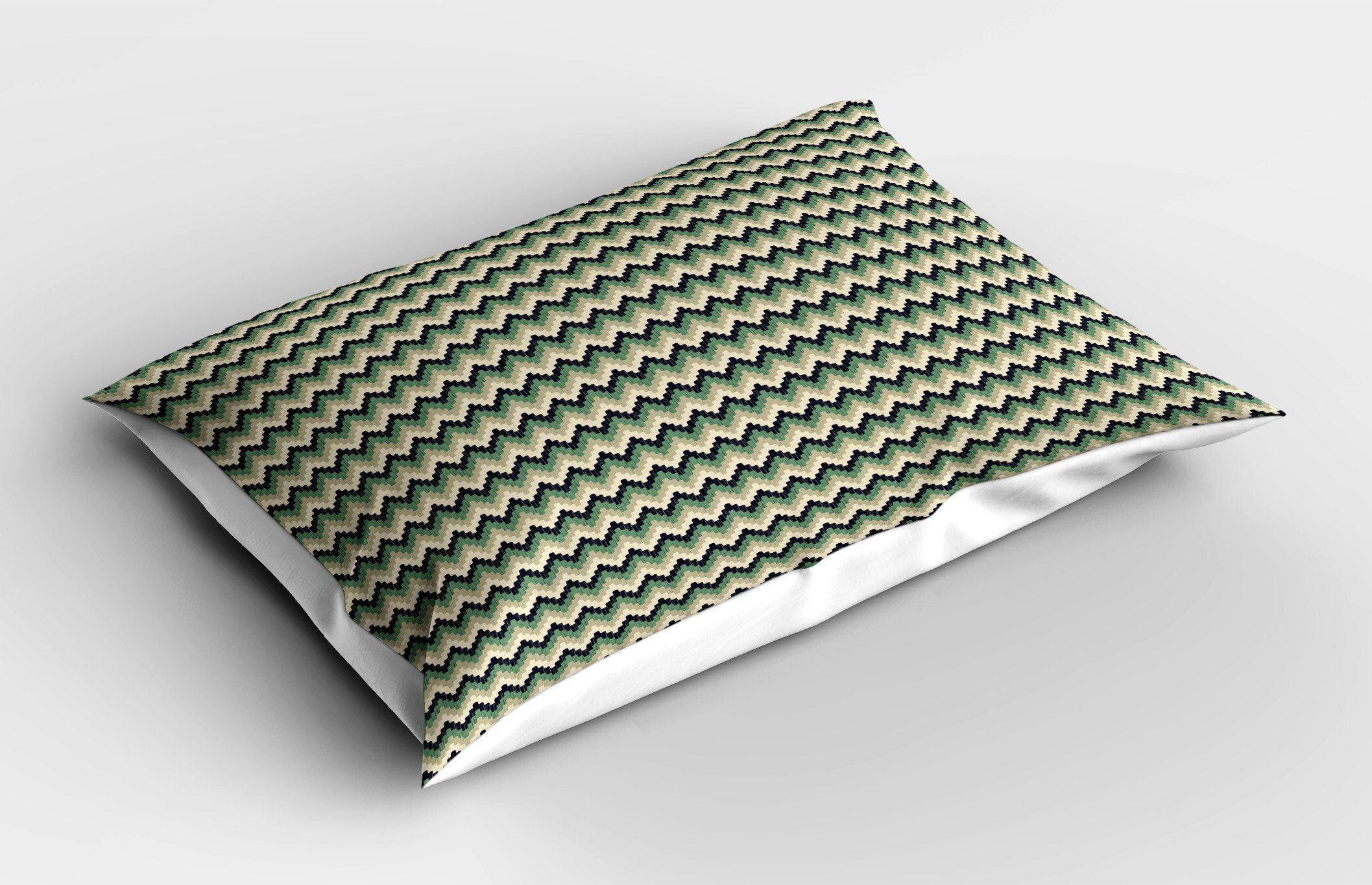 Kissenbezüge Dekorativer Standard Size Stück), Abstrakt Wellig Zigzags Gedruckter Abakuhaus Continuing (1 Kopfkissenbezug