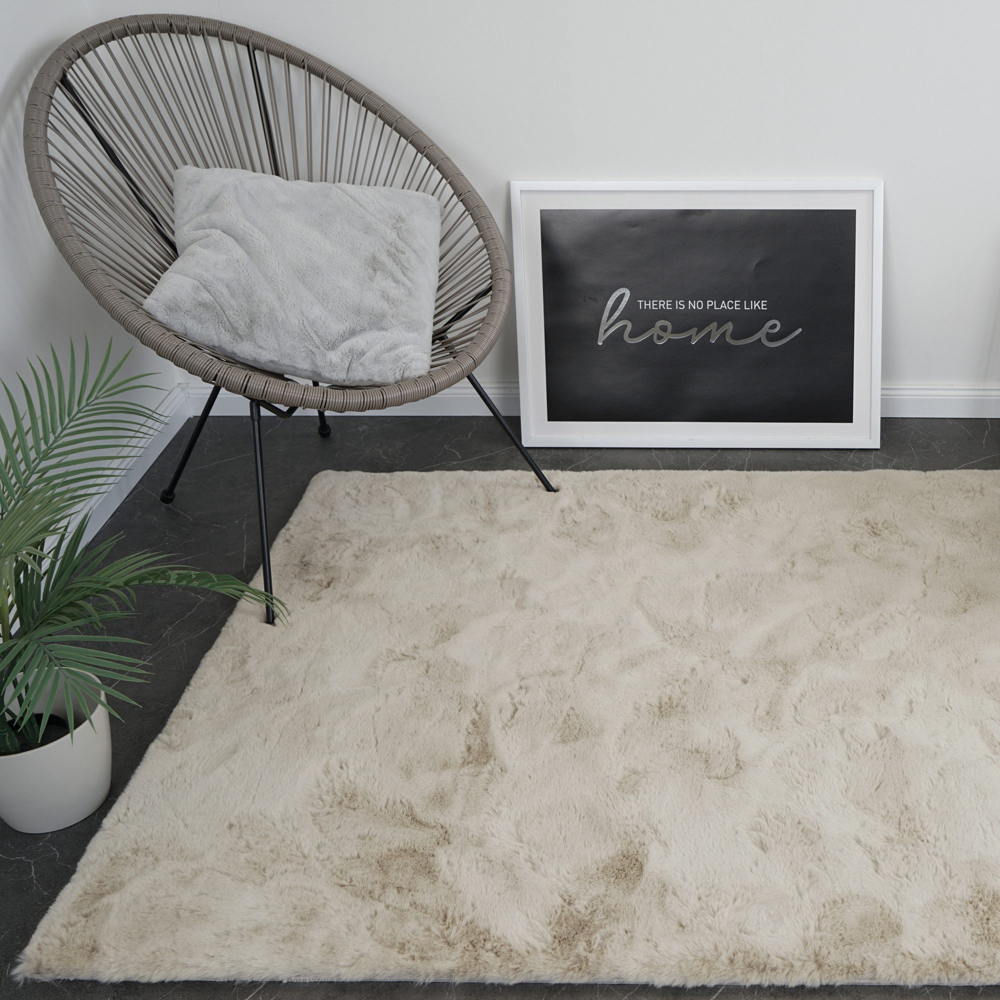 Consilio Concept Fellteppich Teppich Hasenfell Imitat günstig online kaufen
