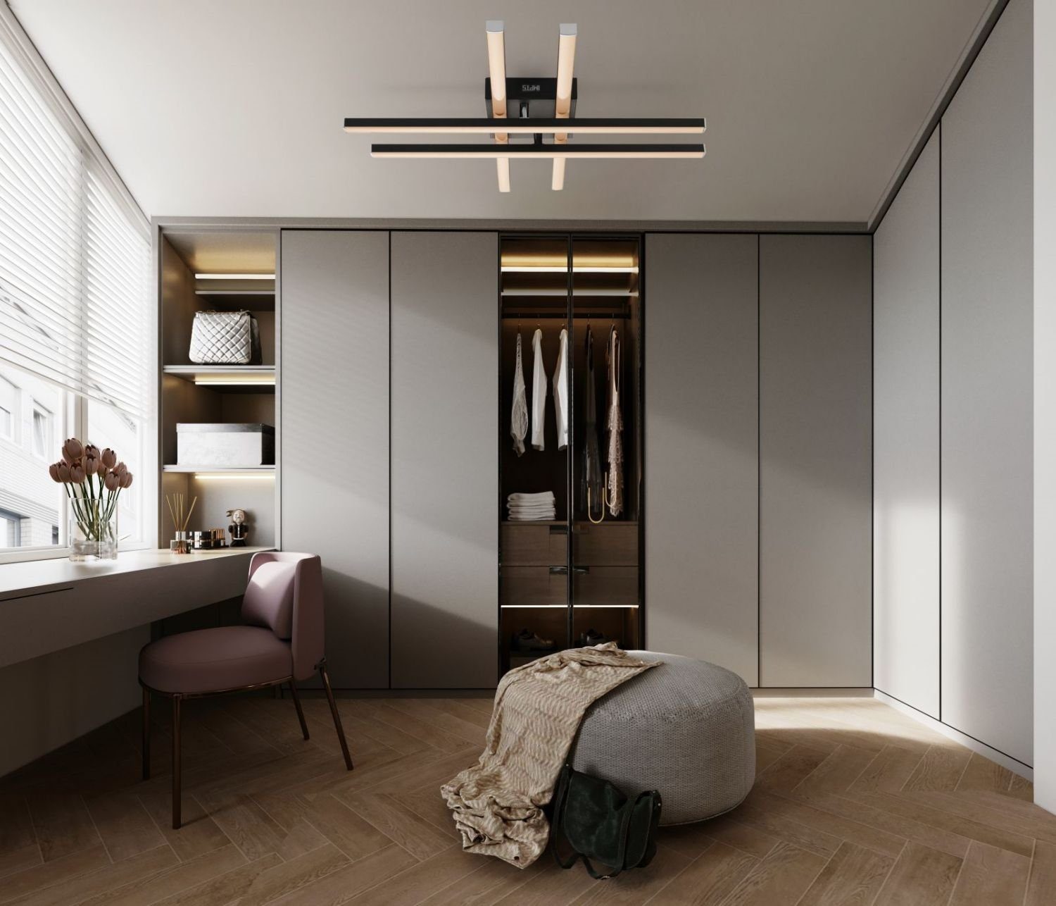 IMPTS Deckenleuchte LED Deckenlampe Schwarz 3000K Deckenleuchte, Warmweiß, LED fest integriert, Warmweiß, Modern LED Deckenlampe für Wohnzimmer Schlafzimmer Küche und Flur