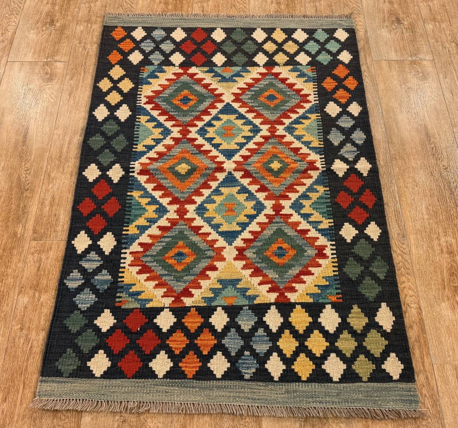 Rug Studios Teppich KELIM ORIGINAL HANDGEARBEITET, Rechteckig, Höhe: 5 mm, Handgewebt, 83 x 130 cm, Multi