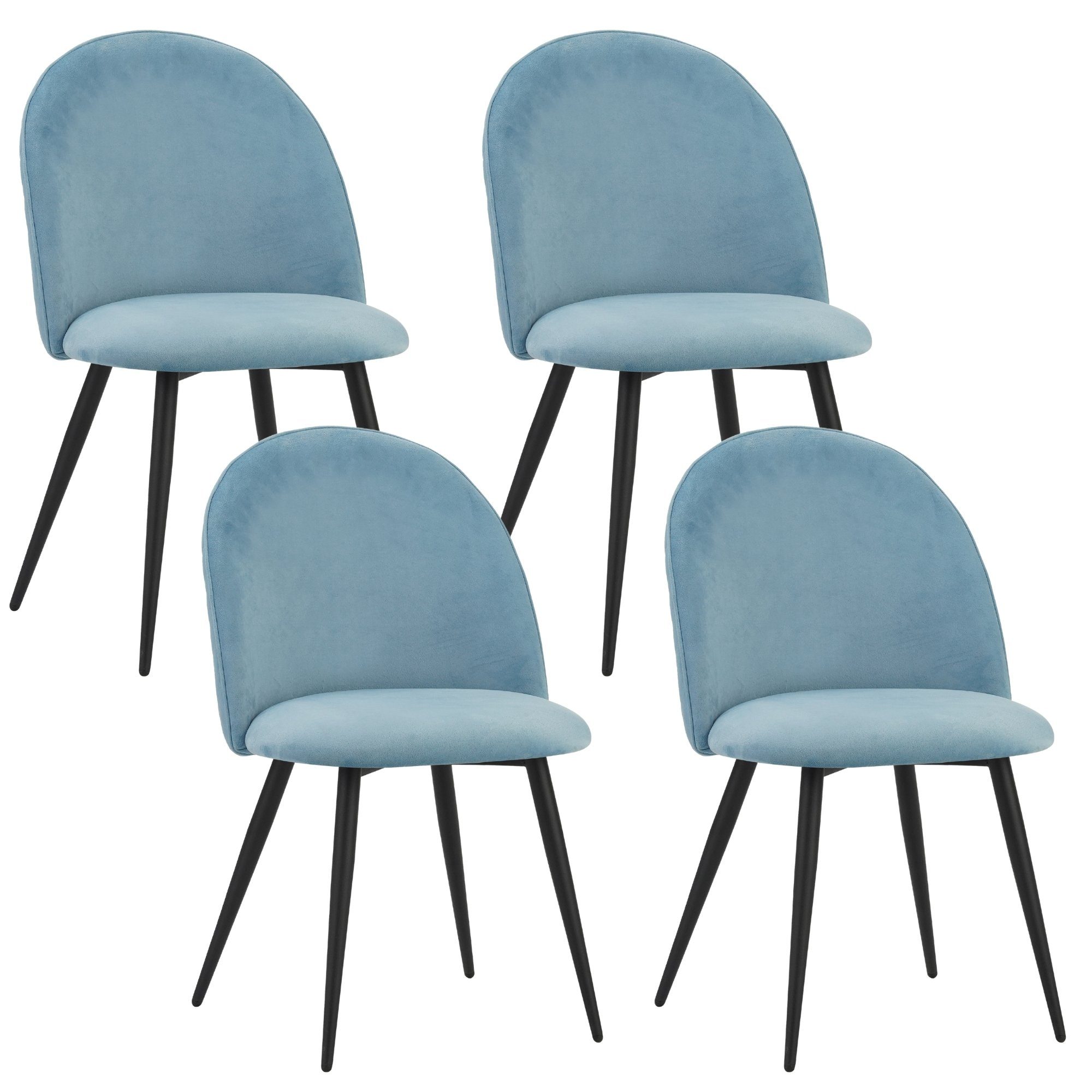Albatros International Esszimmerstuhl Esszimmerstuhl CAPO Samt 4er Set Blau günstig online kaufen