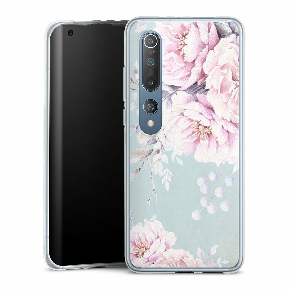 DeinDesign Handyhülle Blume Pastell Wasserfarbe Watercolour Flower, Xiaomi Mi 10 Silikon Hülle Bumper Case Handy Schutzhülle