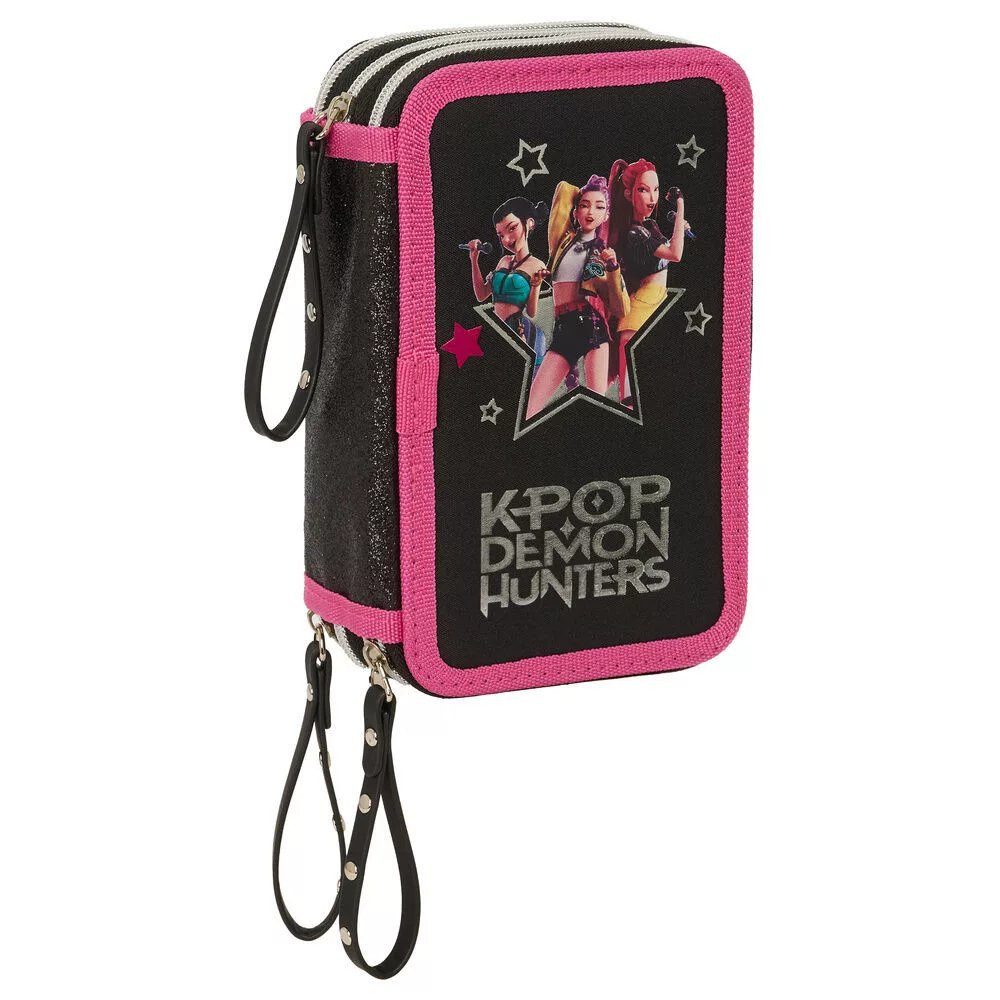 KPop Demon Hunters Federmäppchen K-pop Demon Hunters Energy gefülltes 3-stöckiges Federmäppchen