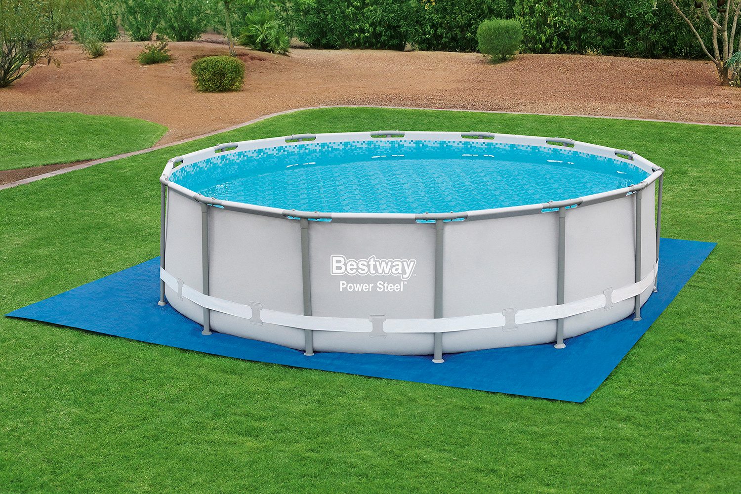 Bestway Bodenschutzplane 488 x 488 cm (Packung, 1-St., quadratisch), blau, quadratisch