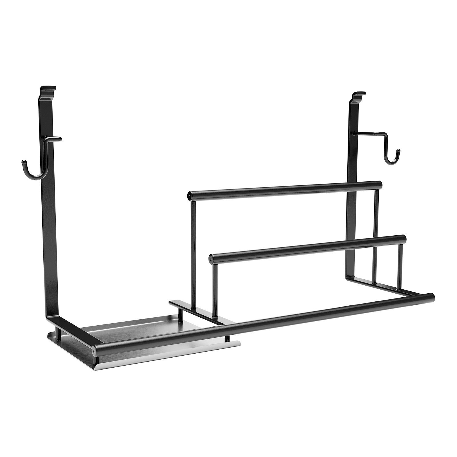 Kesseböhmer Küchenrückwand Linero Style Relingsystem für die Küche - versch. Elemente, (1-tlg), Spülutensilienhalter in schwarz zum Einhängen