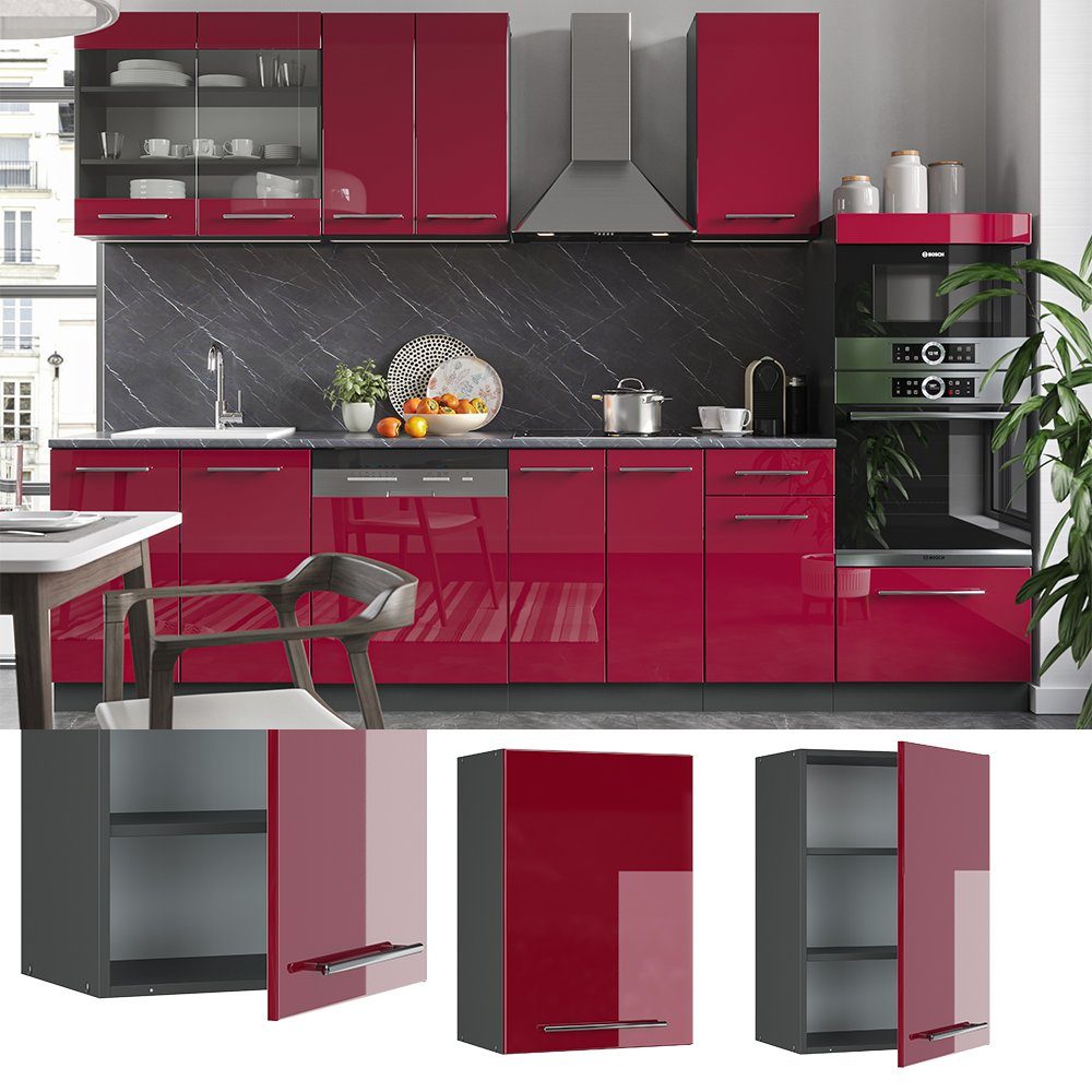Vicco Hängeschrank Fame-Line, Bordeaux Hochglanz/Anthrazit, 50 günstig online kaufen
