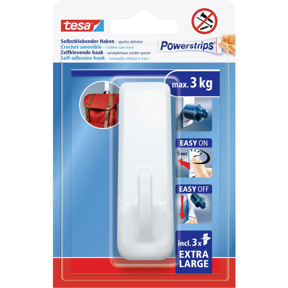 tesa Klebehaken tesa Powerstrips XL Klebehaken Rechteckig Weiß Inhalt: 1 St., (Powerstrips XL)