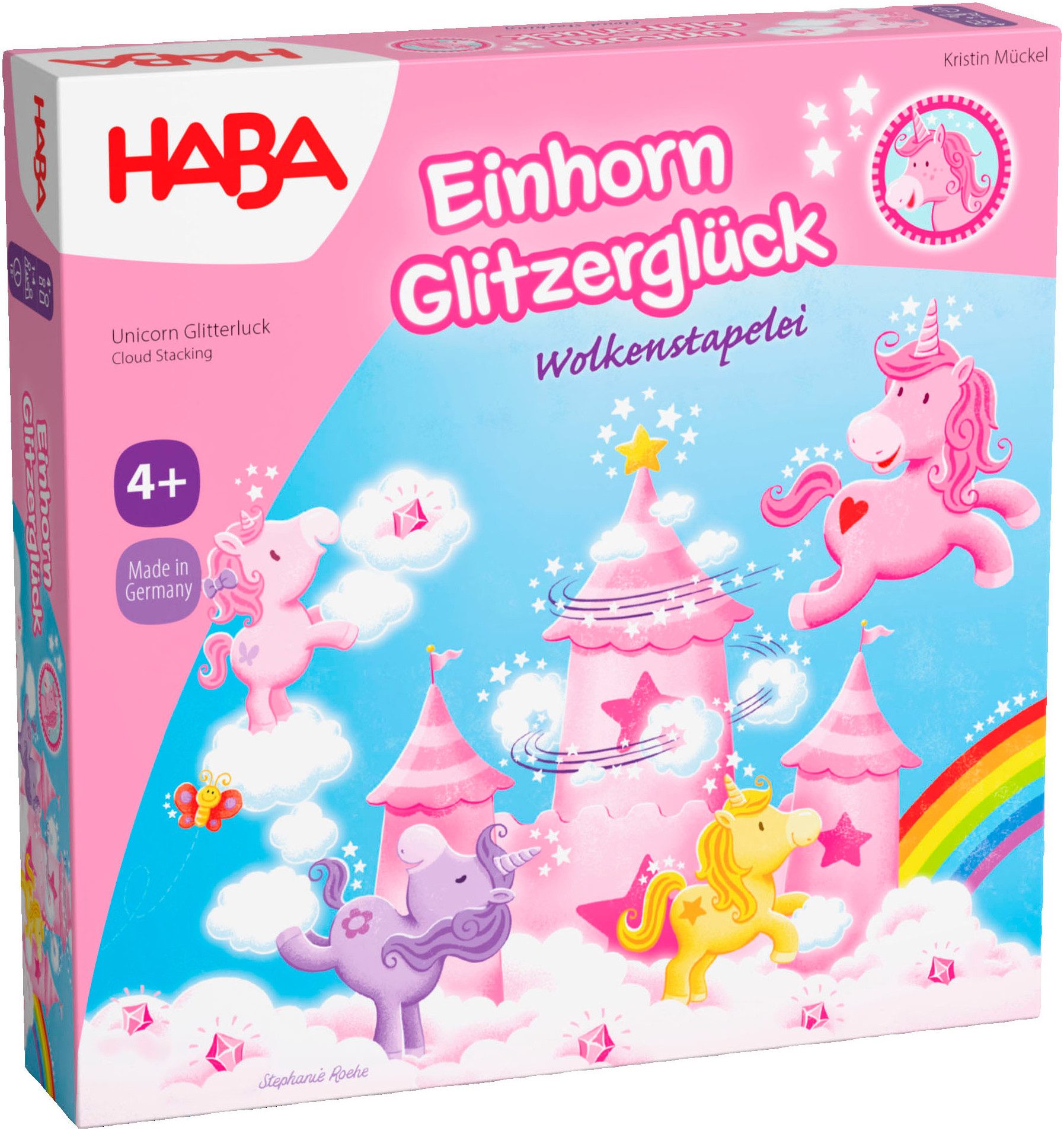 Haba Spiel Einhorn Glitzerglück - Wolkenstapelei, Stapelspiel