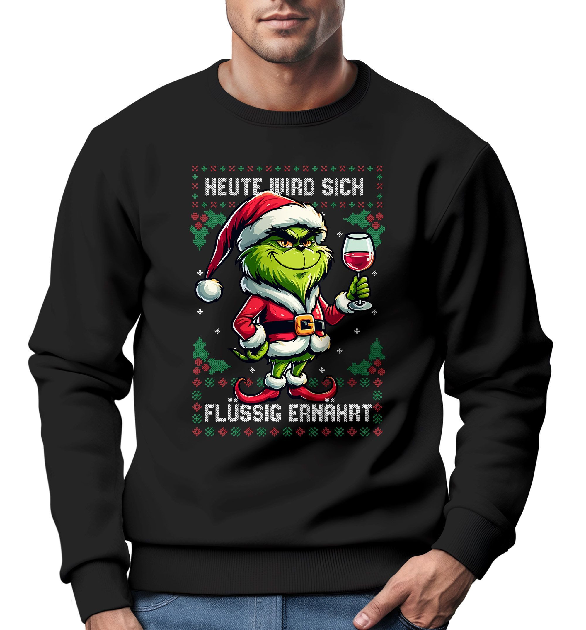 MoonWorks Sweatshirt Sweatshirt Herren Anti-Weihnachten Grinch günstig online kaufen