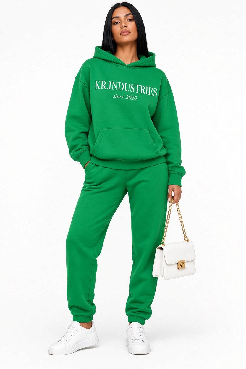KR-Industries Jogginganzug Set KRI Hooded (Set), extravaganter Lock bestehend aus Hose und Kapuzenpullover