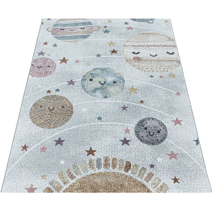 Kinderteppich FUNNY 2105 Ayyildiz Teppiche rechteckig Höhe: 11 mm Kinder Mond Sterne Motivteppich