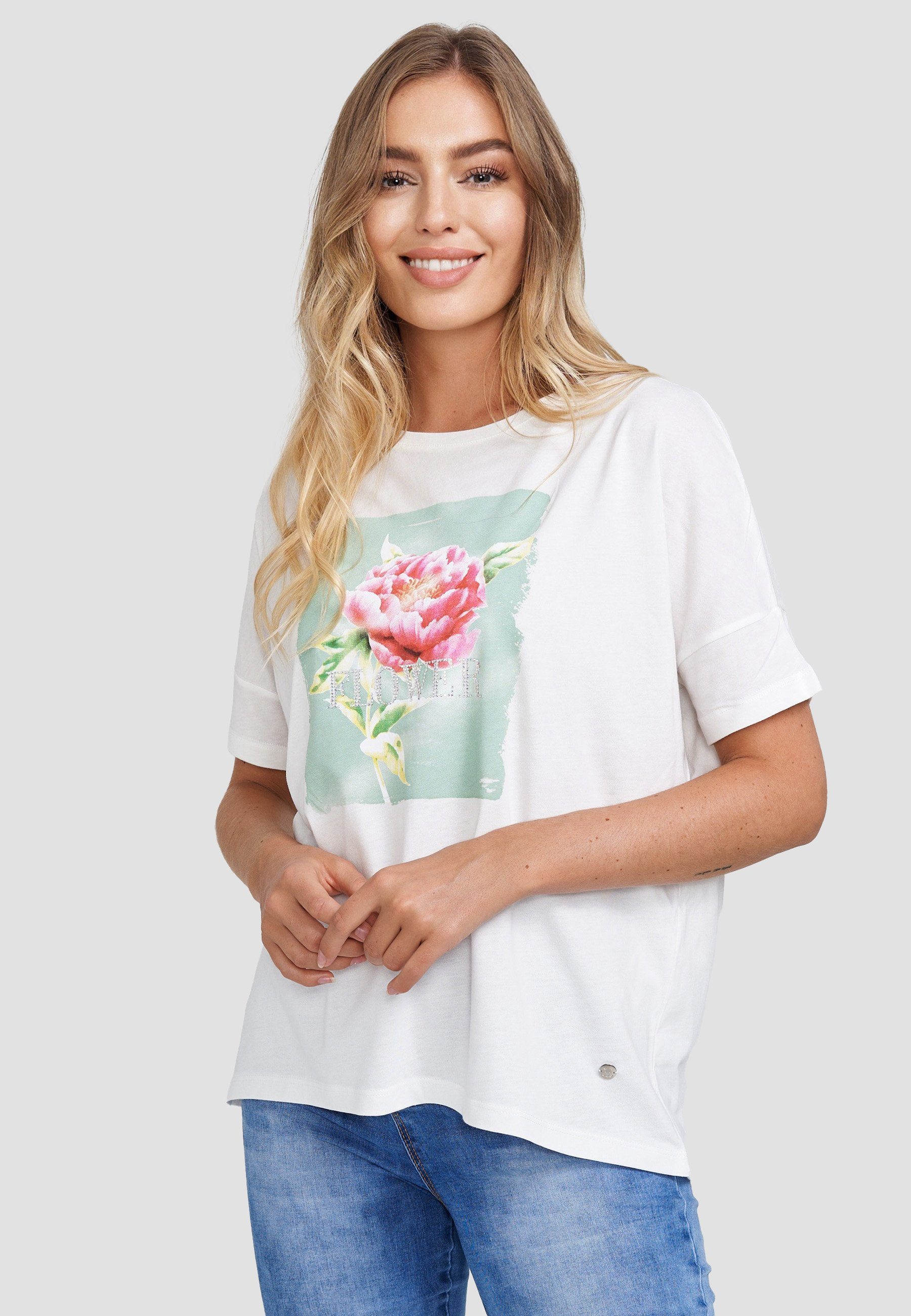 Blumen-Print mit Decay T-Shirt femininem