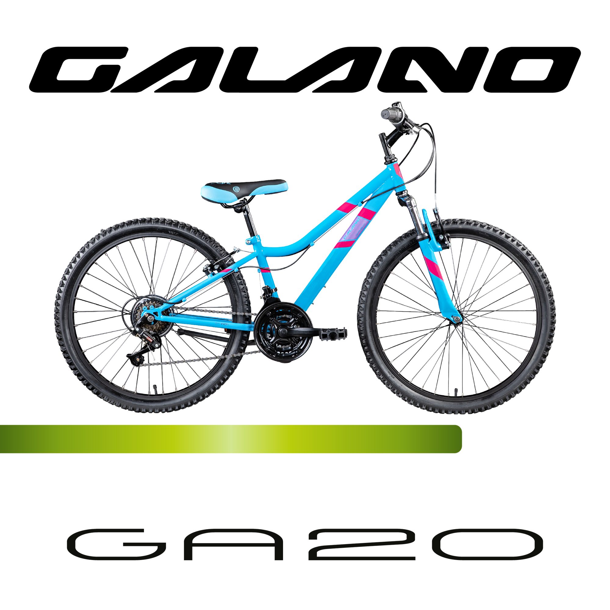 Galano Mountainbike GA20, 21 Gang Saiguan, Kettenschaltung, Jugendfahrrad 24 Zoll Mountainbike 130-145cm 21 Gänge Kinder