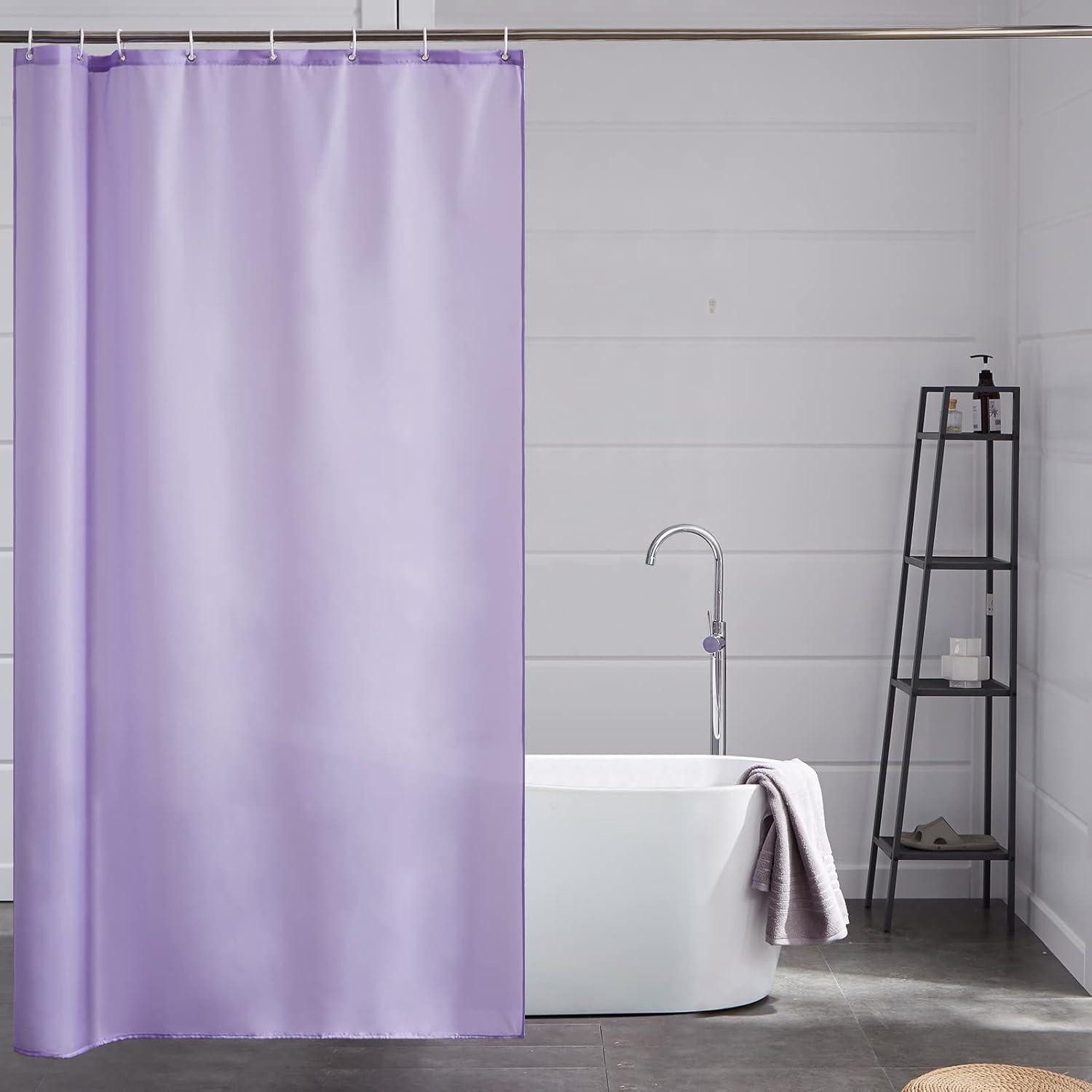 LuxusKollektion Duschvorhang Duschvorhang Polyester Wasserdicht H200 x B120 cm (1er Pack) Lila Breite 120 cm