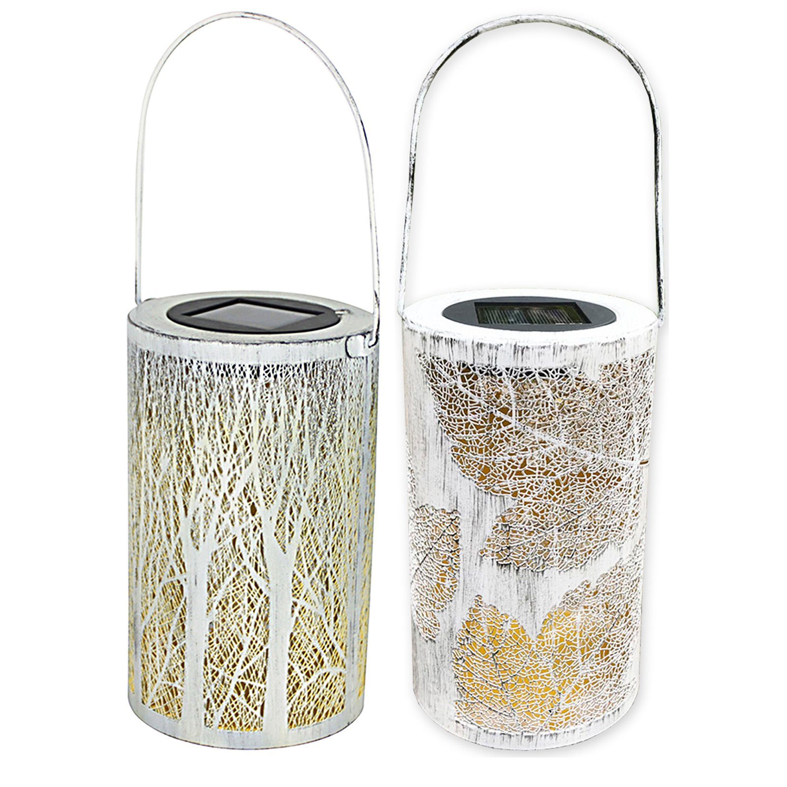 HTI-Living LED Solarleuchte Solarlaterne Blätter/Baum, 2er Set Luna, Solarl günstig online kaufen