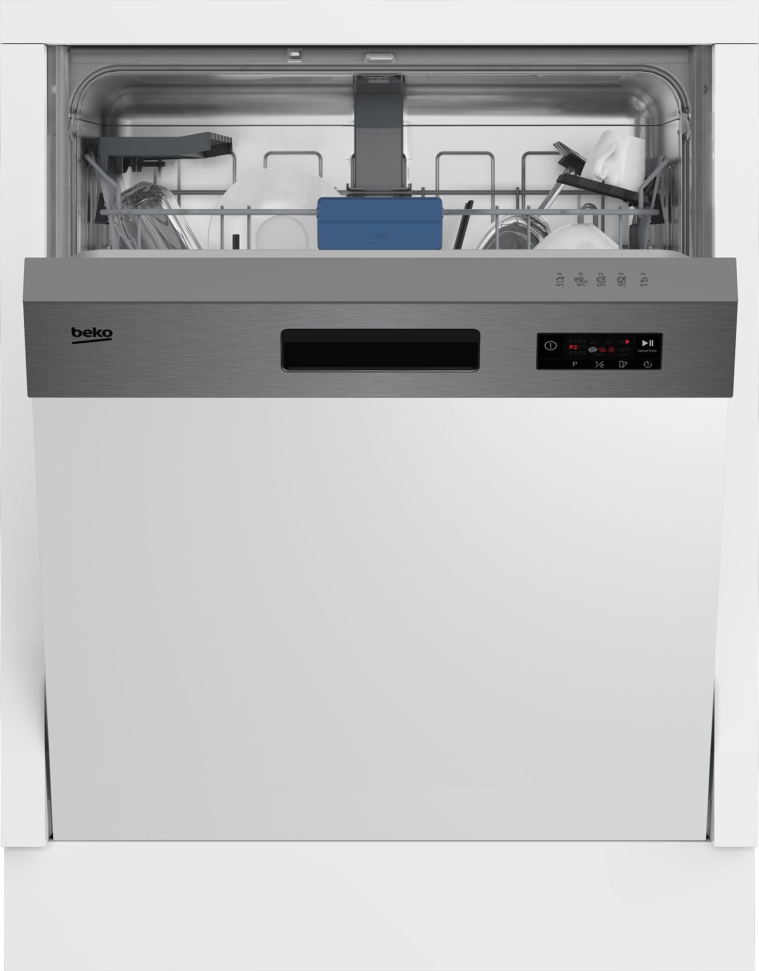 BEKO teilintegrierbarer Geschirrspüler BDSN15430X 7697801677, 14 Maßgedecke, Quick&Clean – Kraftvolle Reinigung für sauberes Geschirr in 90 Minuten – Bild 4 von 5