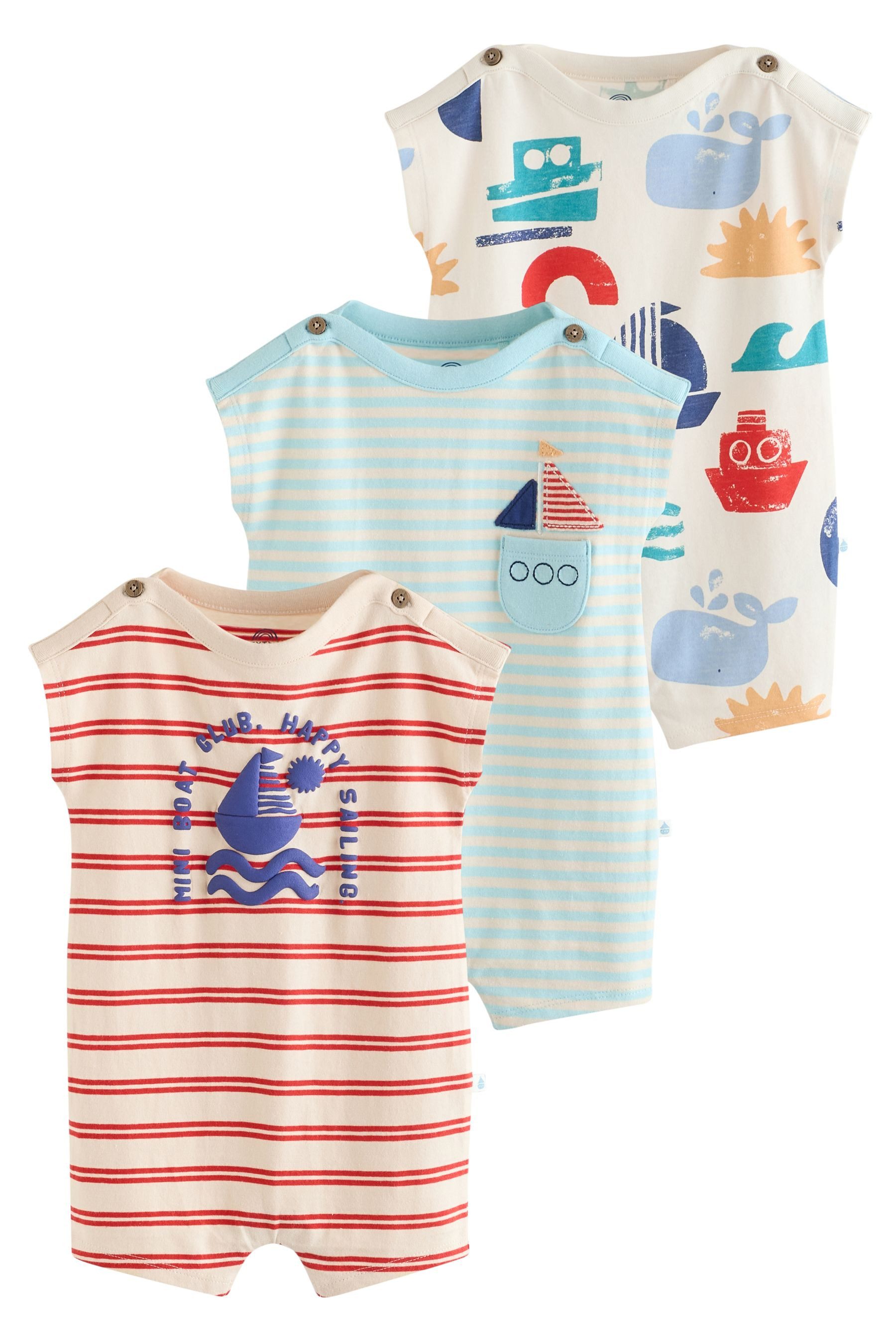 Strampler Babystrampler aus 100 % Baumwolle, 3er-Pack