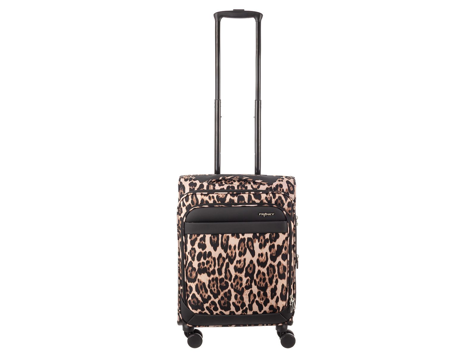 Franky Weichgepäck-Trolley Koffer Gr. S Reisegepäck T27-F Spinner 55er, 4 Doppellenkrollen Rollen, Dehnfalte TSA Schloss