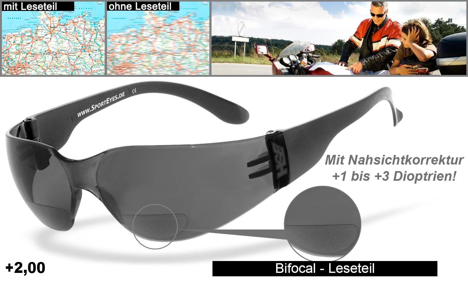 HSE - SportEyes Sportbrille SPRINTER 2.3, Leseteil (1 bis +3 Dioptrien)