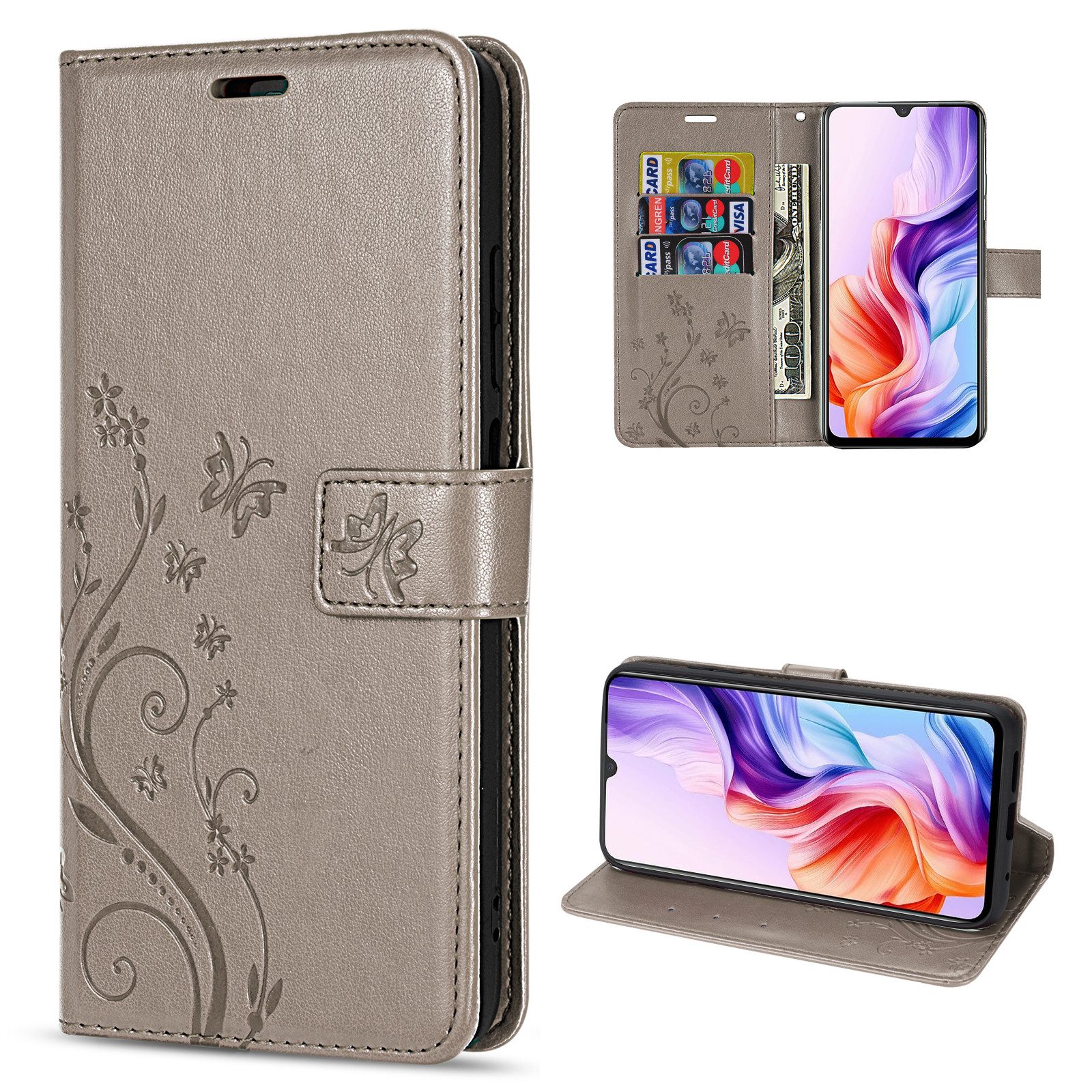betterfon Handyhülle Handytasche für ZTE Blade V70 Max Klapphülle mit Kartenfächern, Bookstyle-Hülle mit Magnetverschluss, Smartstand & Kunstleder