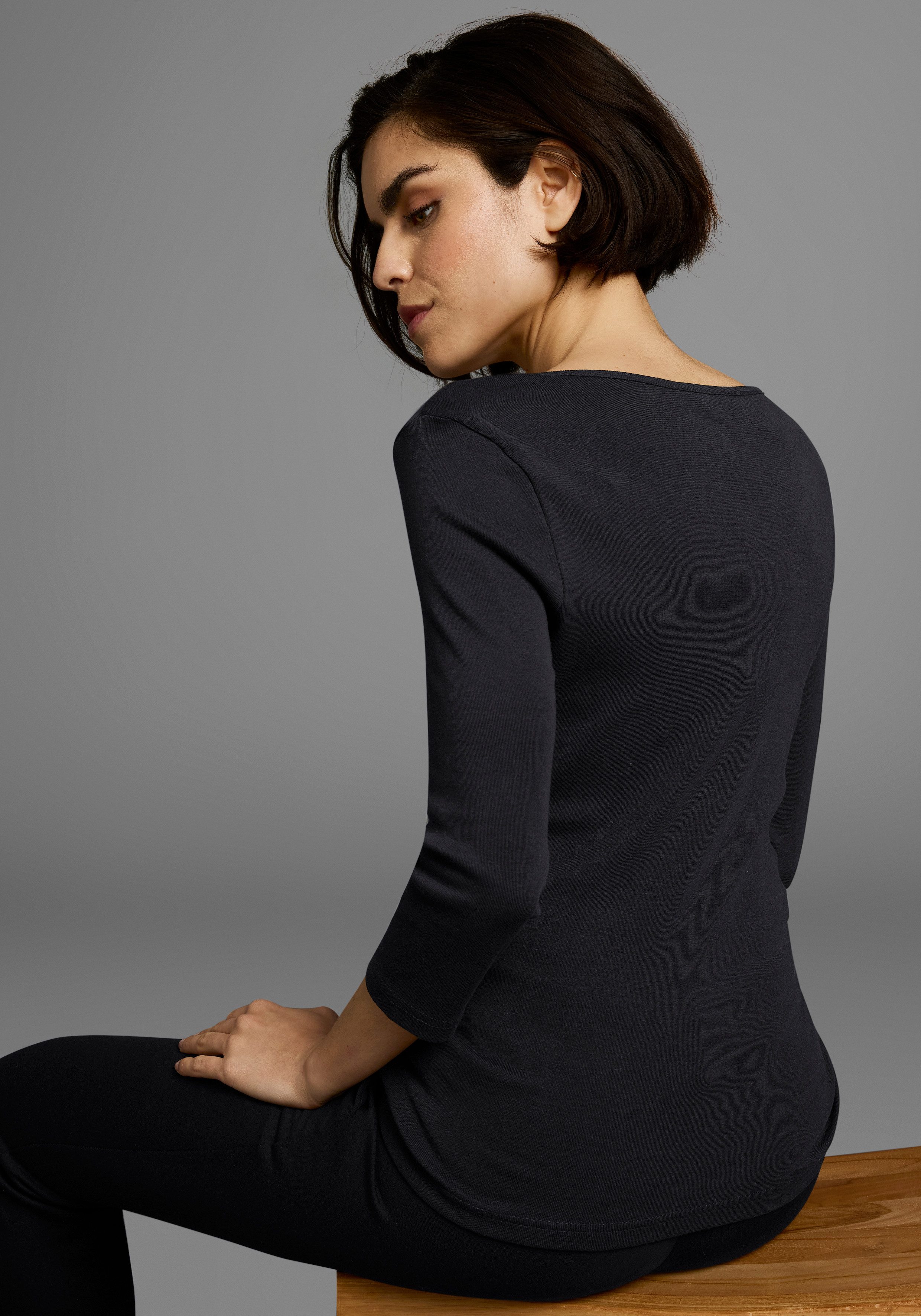 Flashlights V-Shirt (2er-Pack) unifarben, V-Ausschnitt, Basic-Stil, aus Baumwolle, im 2er-Pack