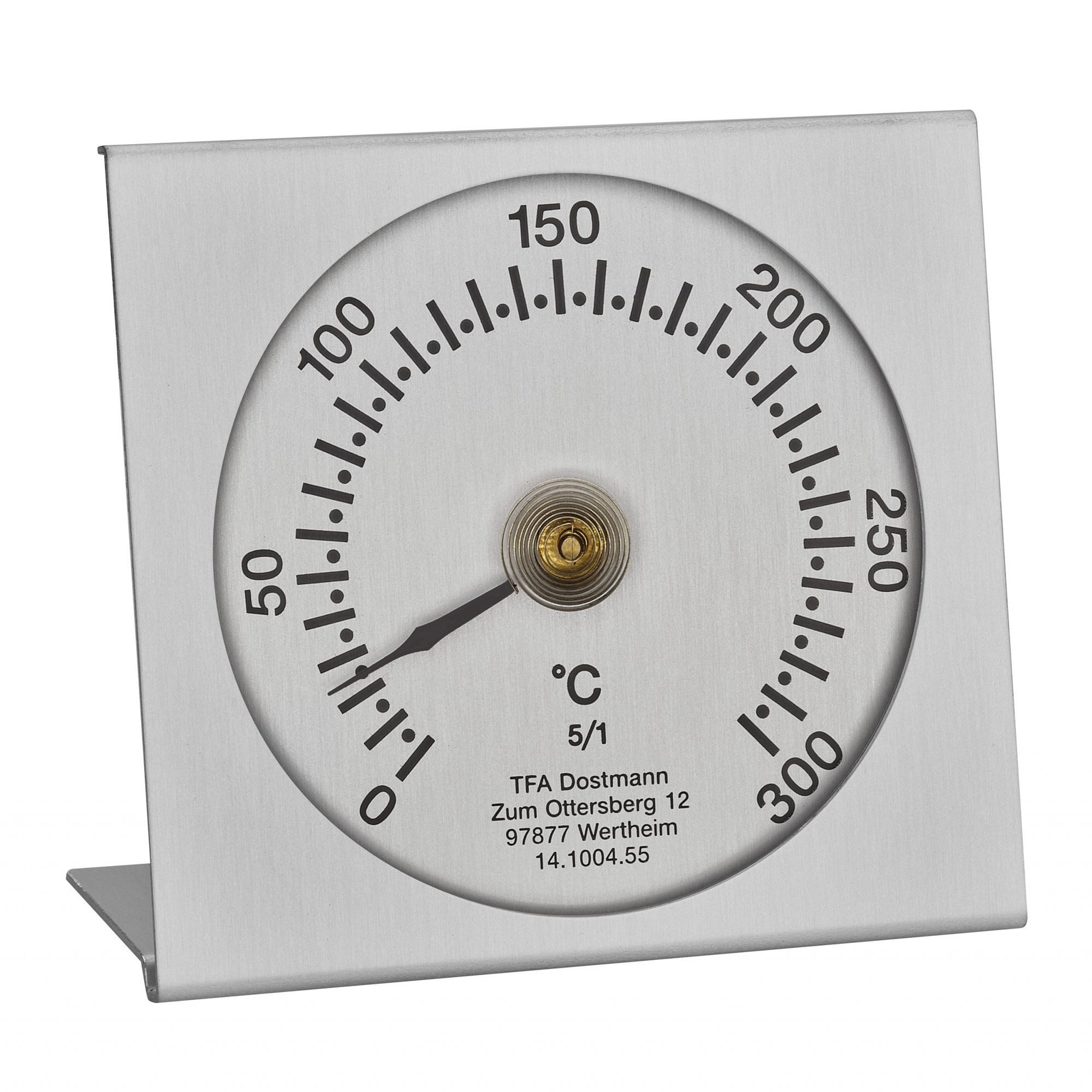 TFA Dostmann Backofenthermometer Analoges Backofenthermometer aus Metall zur Temperaturkontrolle, 1-tlg., Hitzebeständig