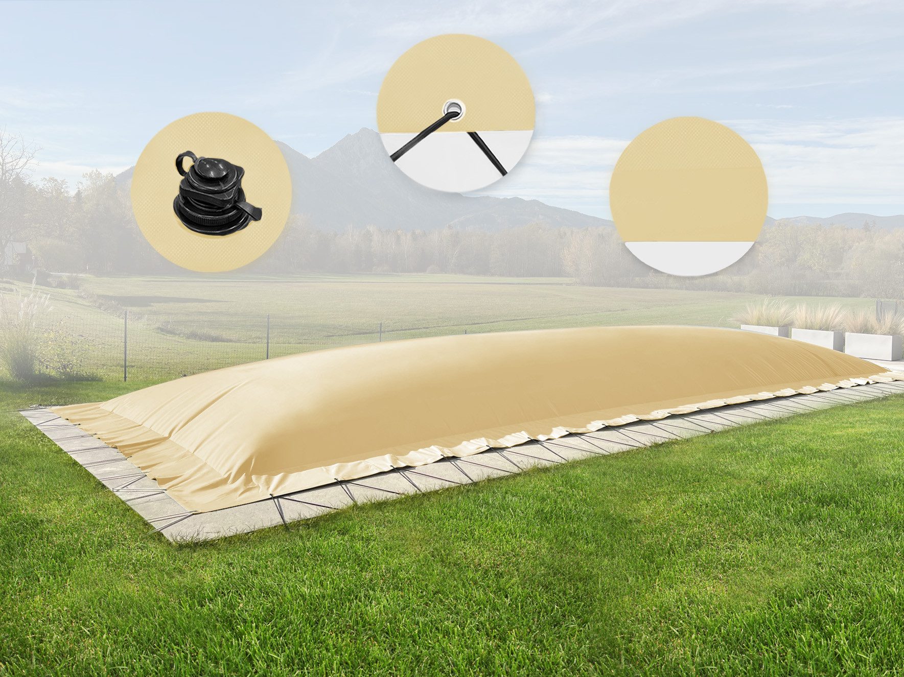 AirDeluxe Pool-Abdeckplane (Profi-Qualität) Rechteckige aufblasbare Poolpla günstig online kaufen