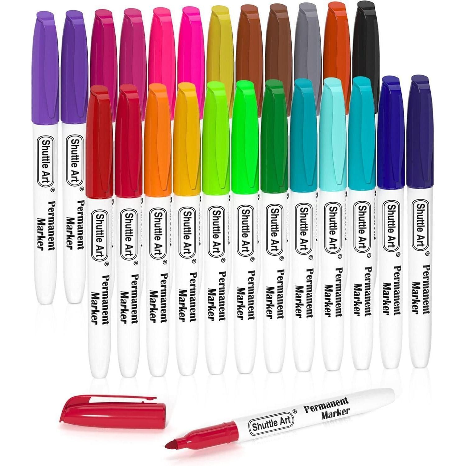 LuxusKollektion Permanentmarker Permanent Marker Set fein, 24 Карандаши wasserfest, bunte Spitze, für