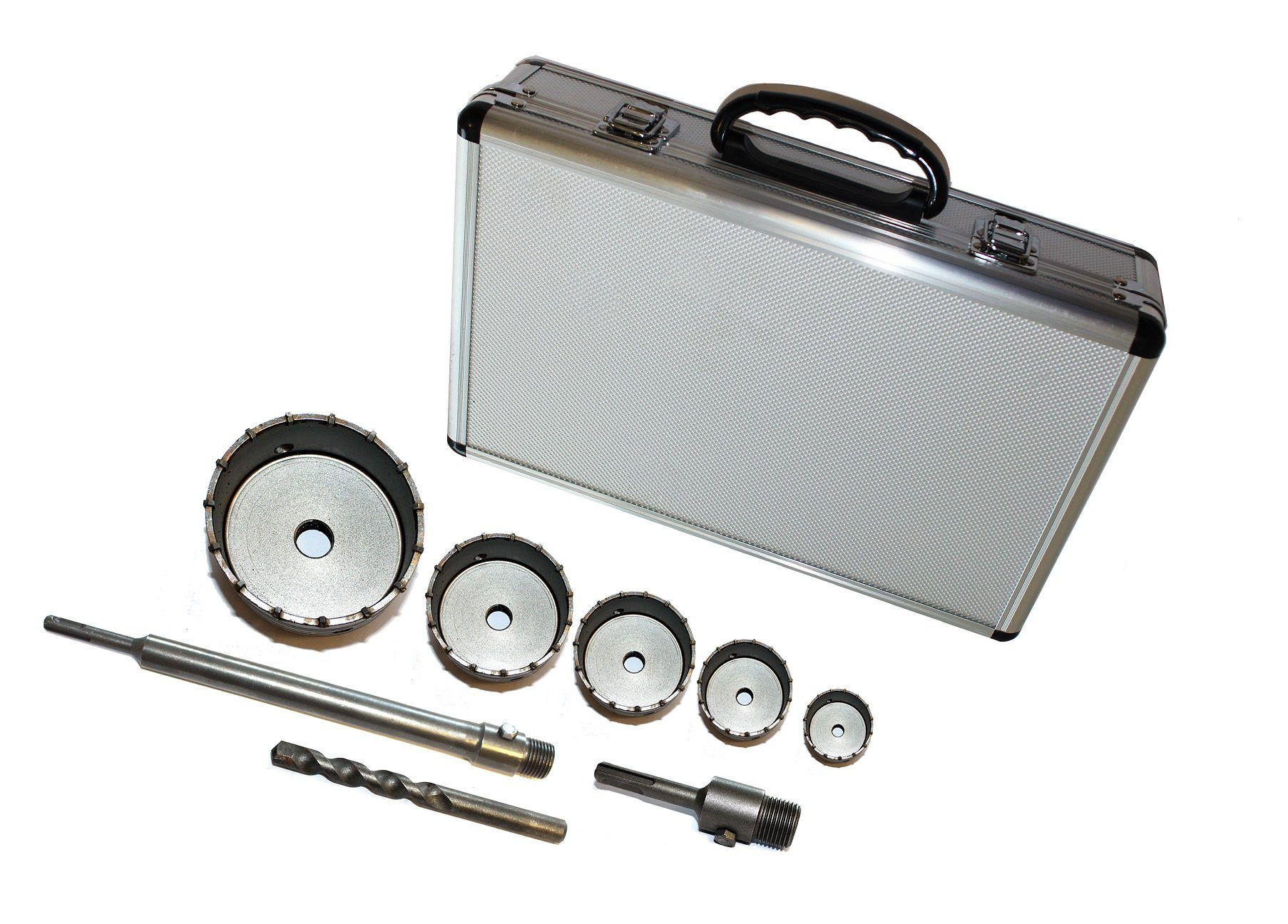 Lochbohrer und 8 VaGo-Tools Plus Bohrkronen Bohrer- Set, 30-110mm Komplett-Set Bitset tlg. SDS