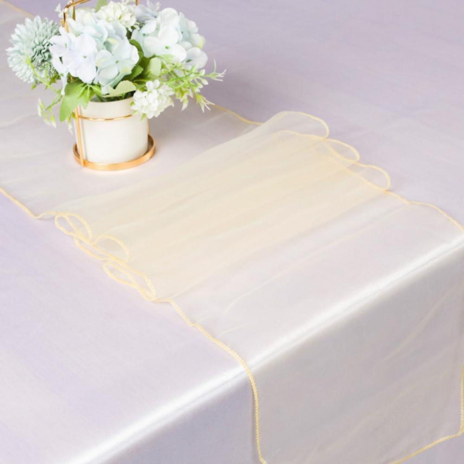 LuxusKollektion Tischläufer Tischläufer Organza 5er-Set blau