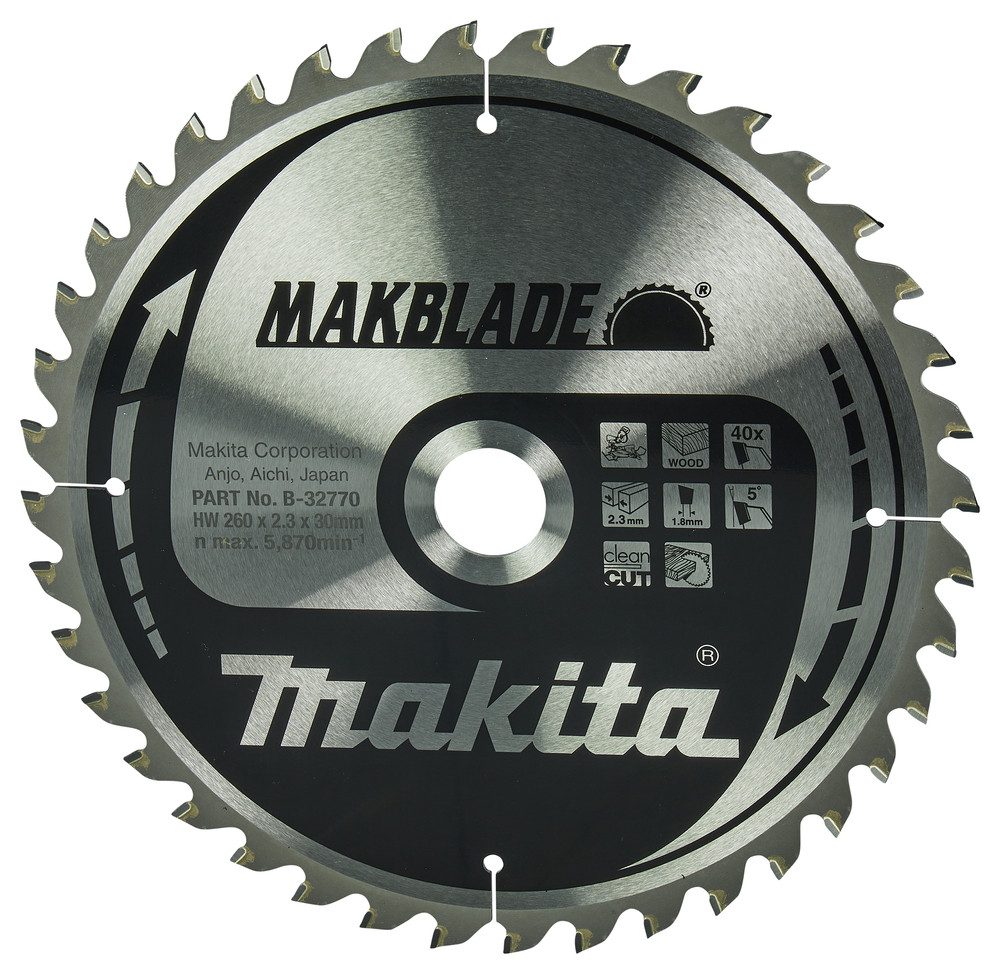 Makita Kreissägeblatt MAKBLADE Sägeb. 260x30x40Z B-32770