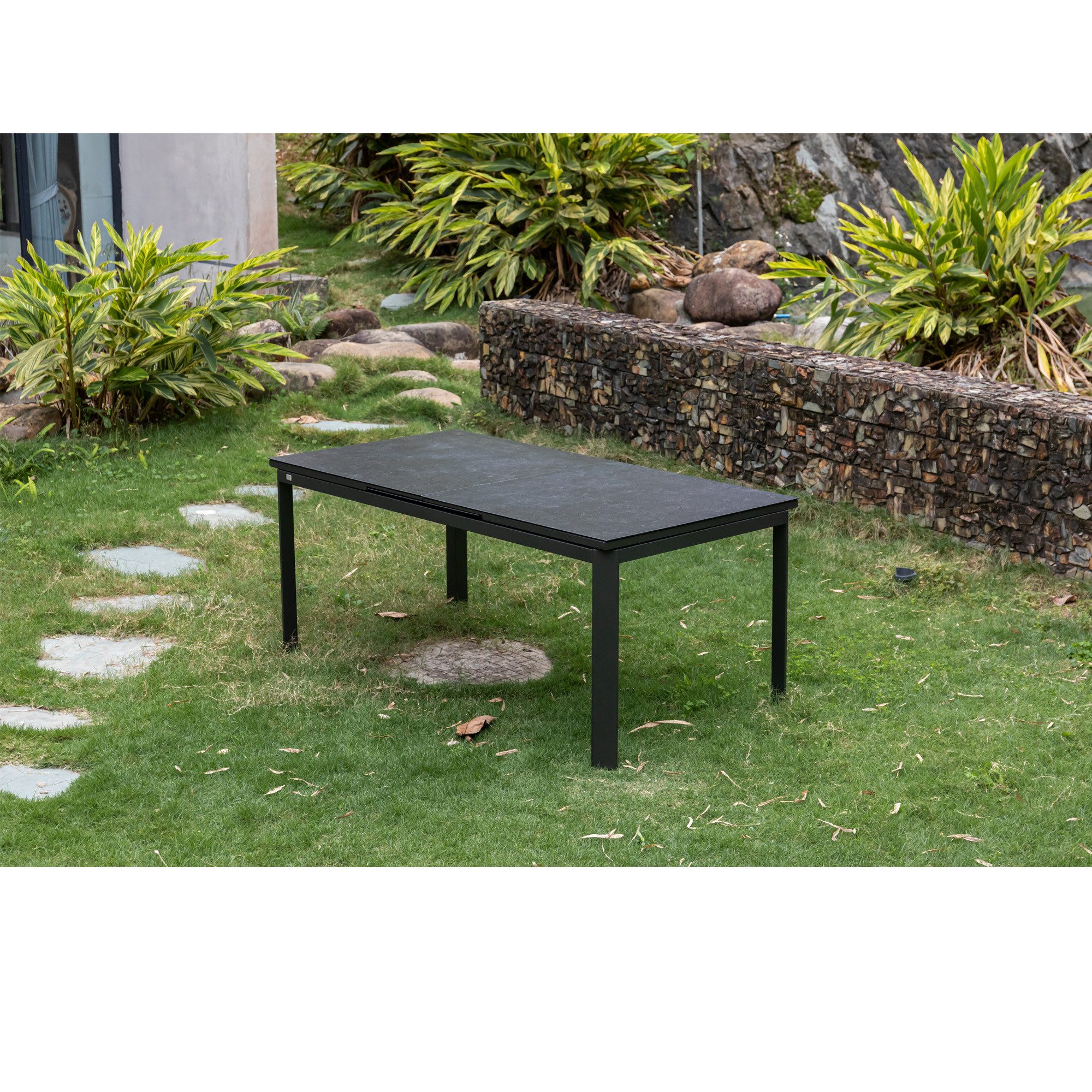 MANDALIKA Garden Gartentisch Aluminium Ausziehtisch Colmar 180 / 240x90x76cm mit Keramikglasplatte