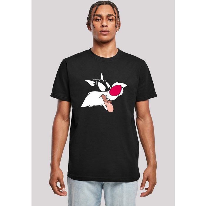 F4NT4STIC T-Shirt T-Shirt 'Looney Tunes Sylvester' Herren Premium Merch Regular-Fit Basic Bedruckt