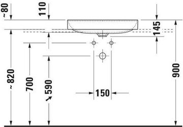 Duravit Einbauwaschbecken DU Aufsatz-Waschtisch 600mm DuraSquare W