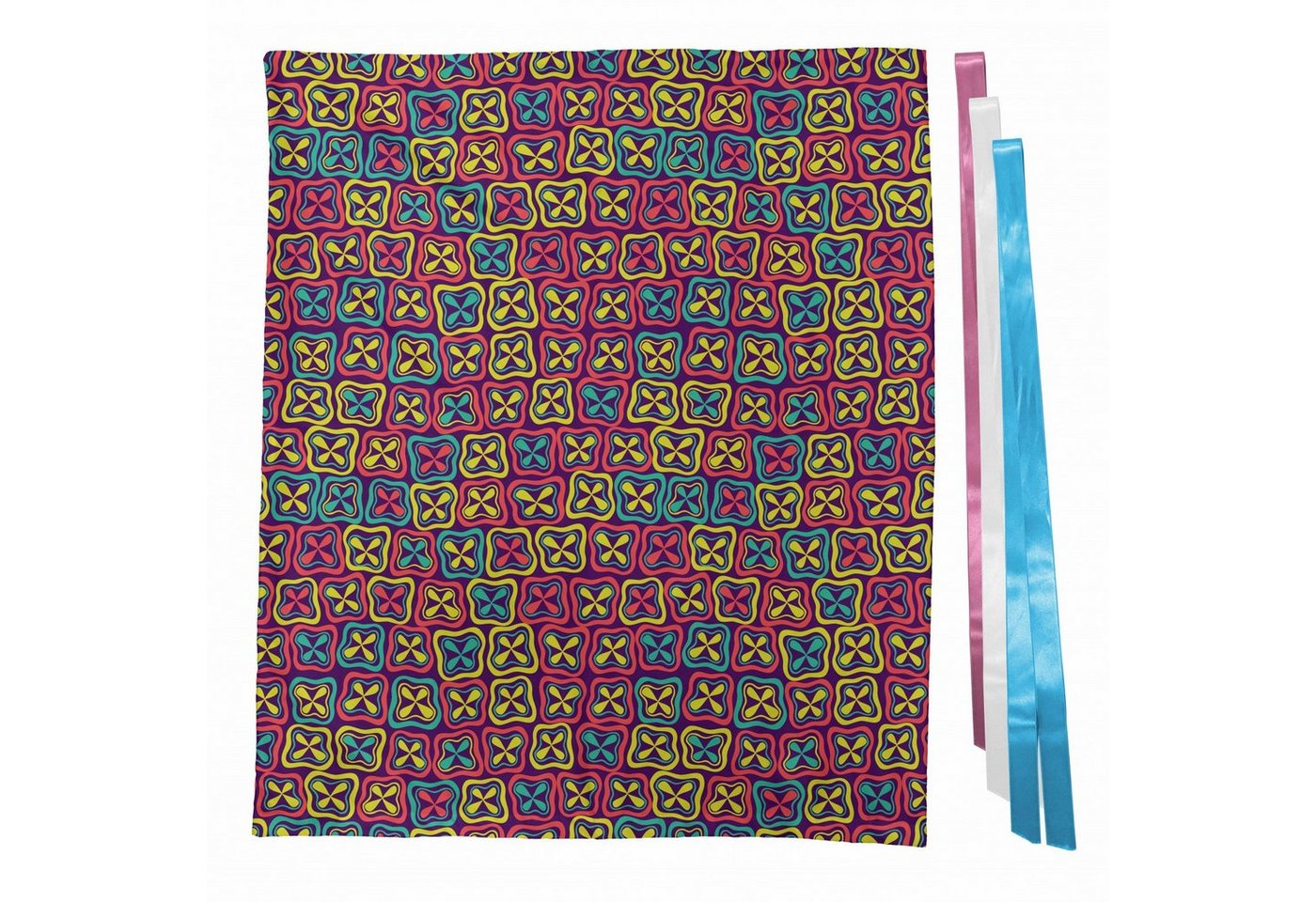 Thumbnail - Abakuhaus Geschenkbox 3x Bändern Wiederbenutzbar, Bunt Clovers in Squares