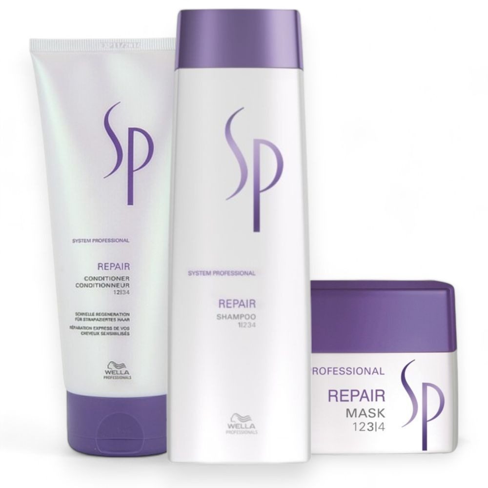 Wella SP Haarpflege-Set Wella SP Repair Set Shampoo 250ml + Conditioner 200ml + Mask 200ml