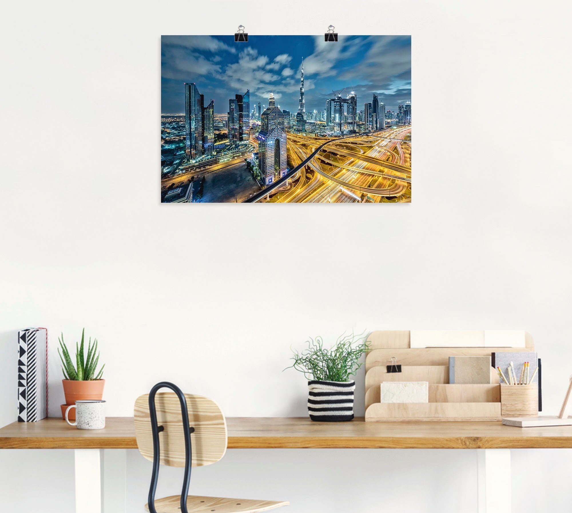 Artland Wandbild Dubai St), in (1 oder Leinwandbild, Poster versch. Größen als Asien Bilder von Wandaufkleber Alubild, III